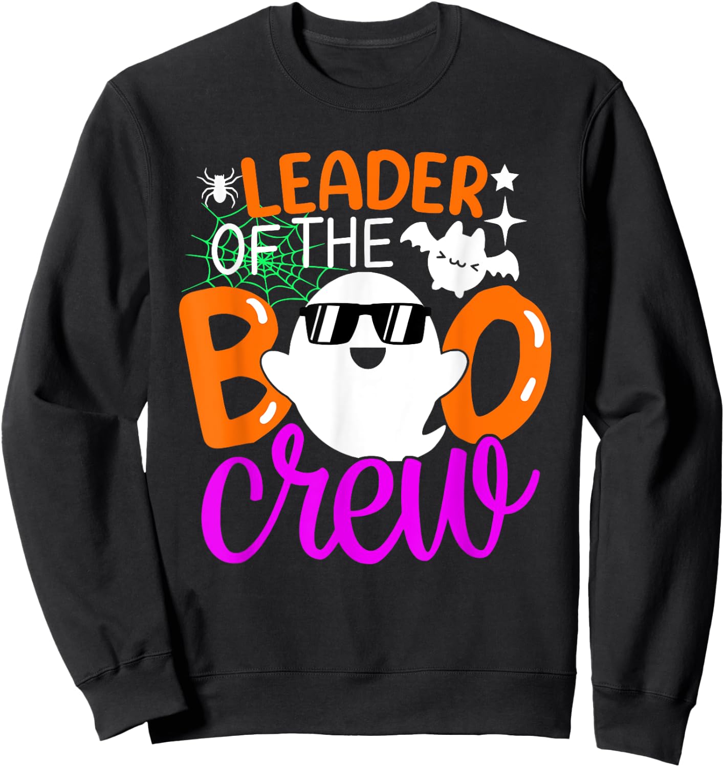 Leader Of The Boo Crew Shirt Funny Halloween Family Matching Sweatshirt - Sweatshirt | Black