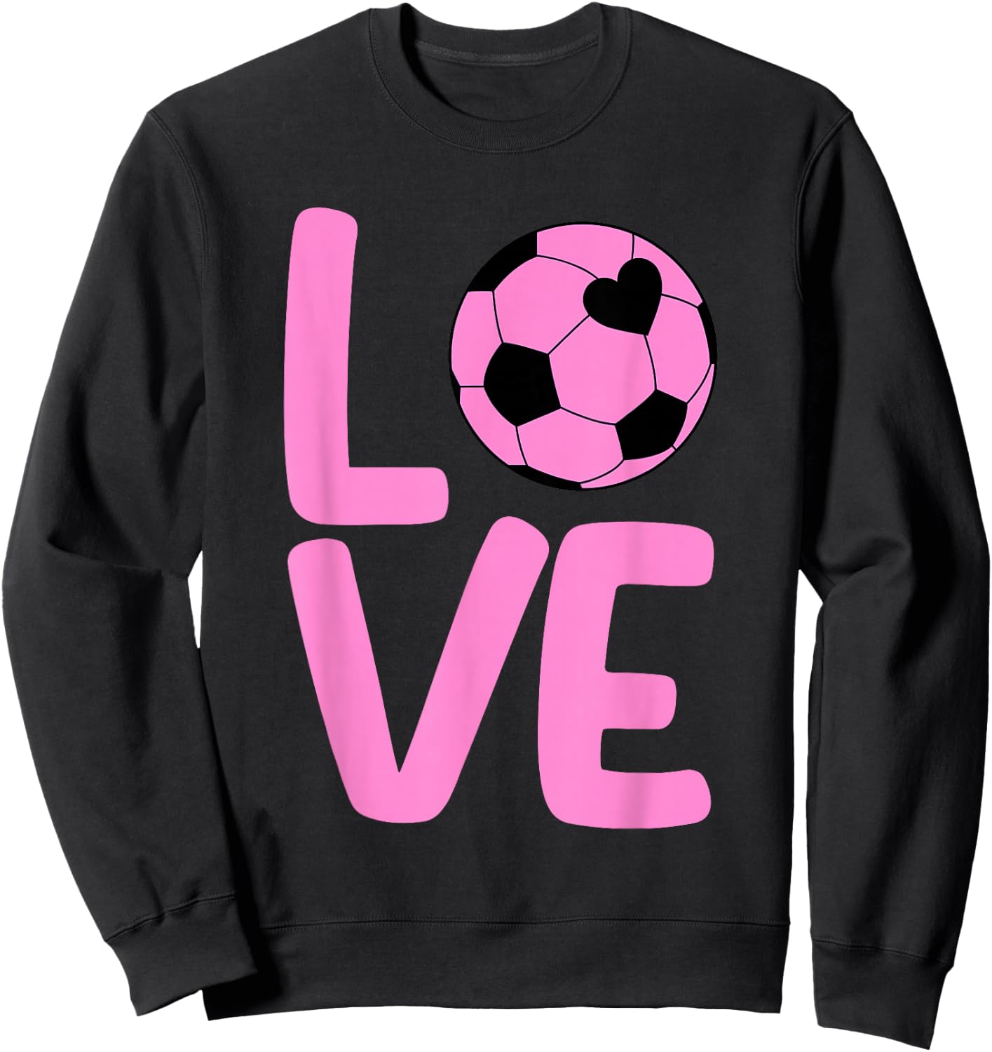 Cute Soccer Design Girls Team Sport Soccer Player Sweatshirt - Sweatshirt | Black