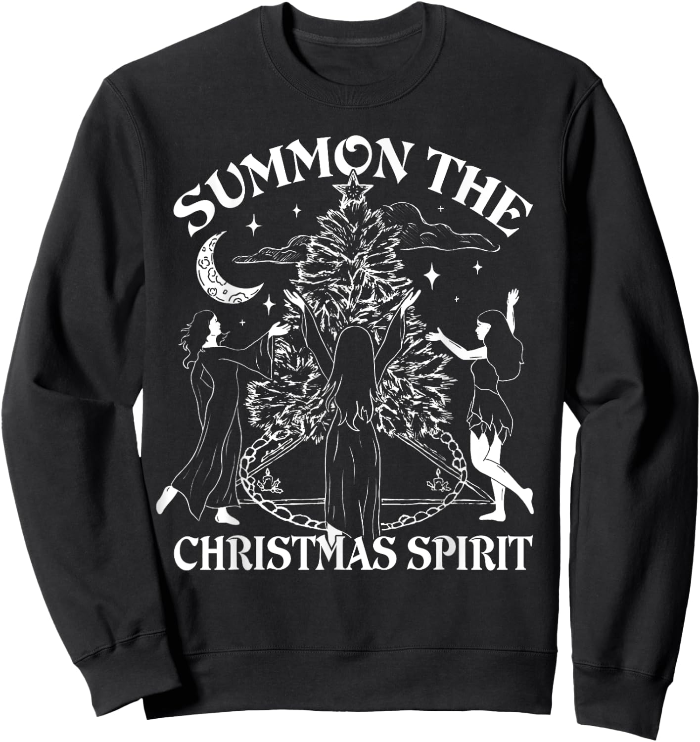 Summon The Christmas Spirit - Spread Holiday Magic Sweatshirt - Sweatshirt | Black