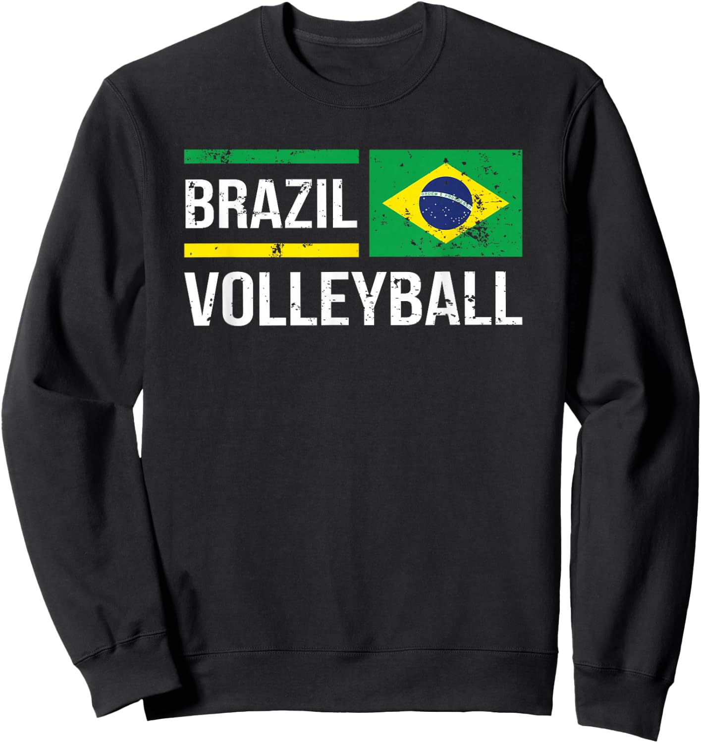 Brazil Volleyball Brasil Flag Supporter Pride Sport Sweatshirt - Sweatshirt | Black