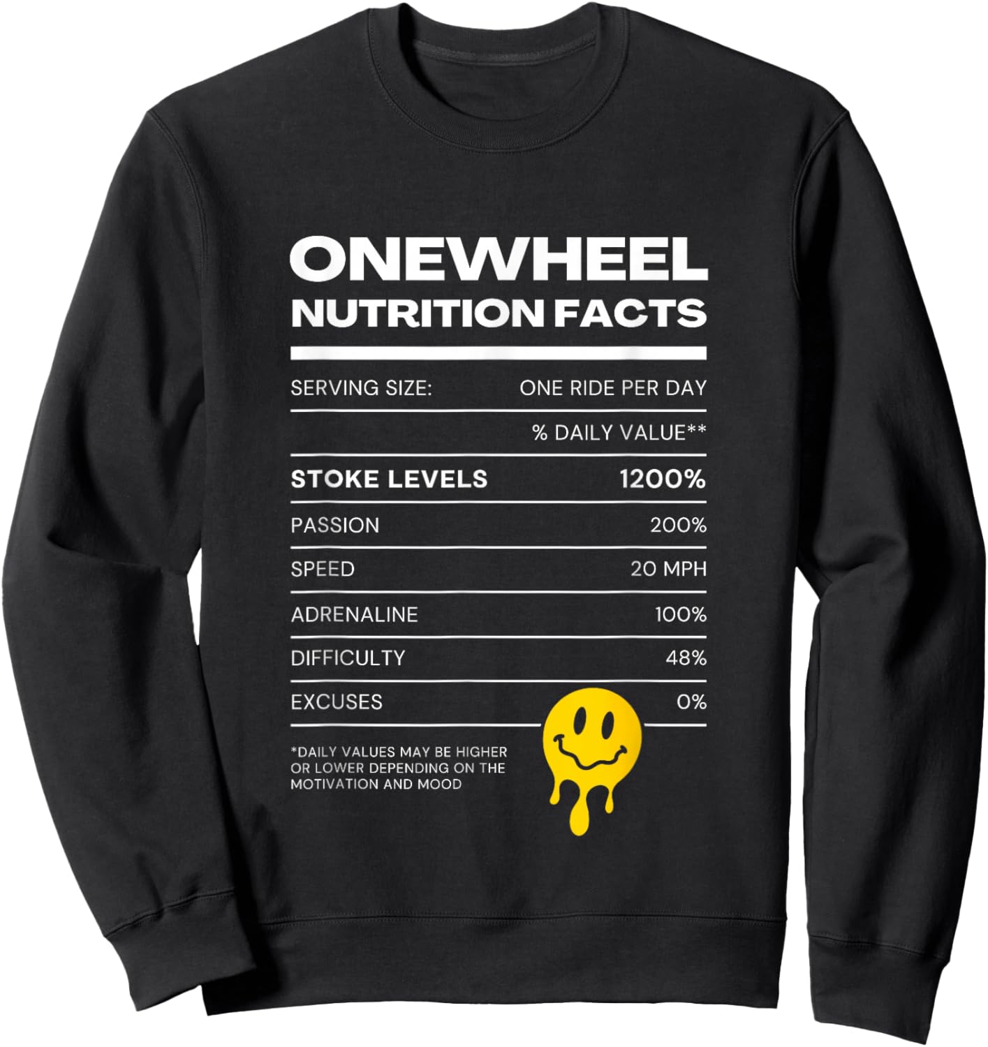 Onewheel Nutritional Value Stoke One Wheel Sweatshirt - Sweatshirt | Black
