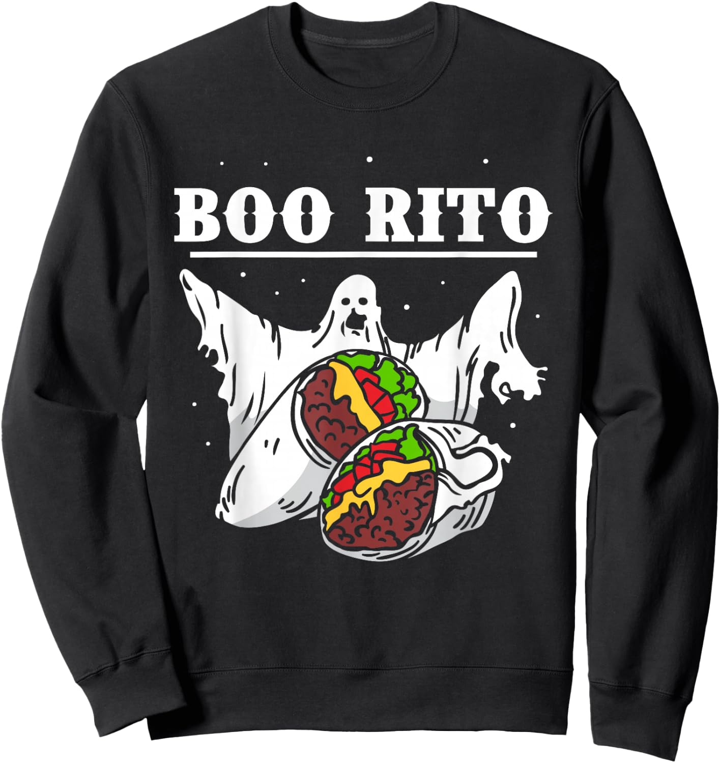 Boo Rito Halloween Proud Mexican Lover Country Mexico Sweatshirt - Sweatshirt | Black