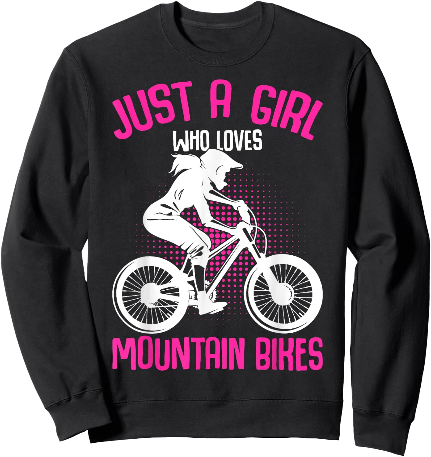 Just A Girl Who Loves Mountain Bike MTB Downhill Biker Kids Sweatshirt - Sweatshirt | Black