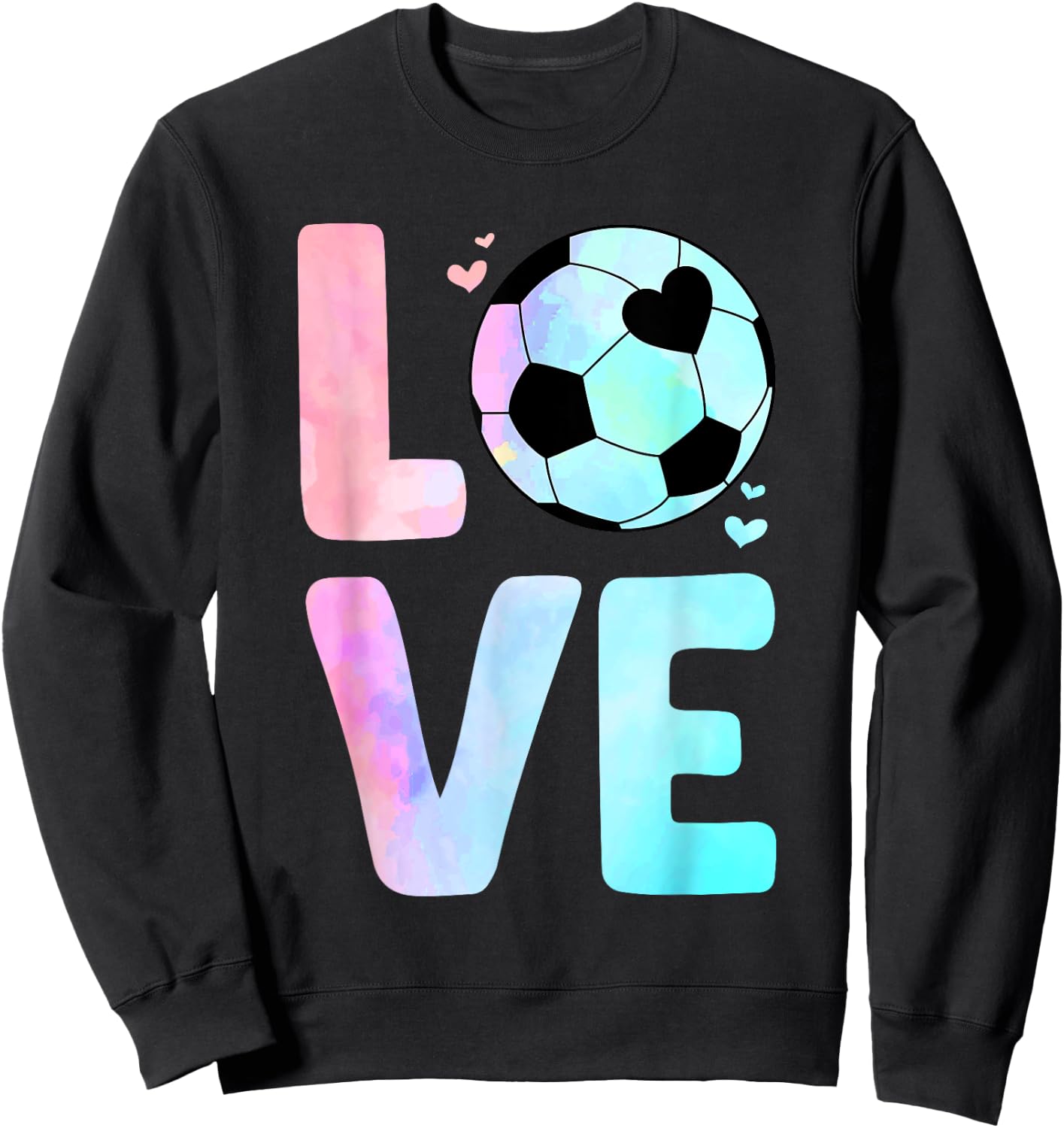 Cool Soccer Art Girls Toddler Themed Soccer Player Sweatshirt - Sweatshirt | Black