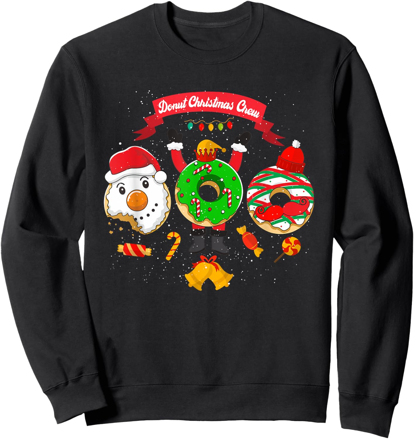 Donut Christmas Squad Pastry Chef Holiday Baking Donuts Sweatshirt - Sweatshirt | Black