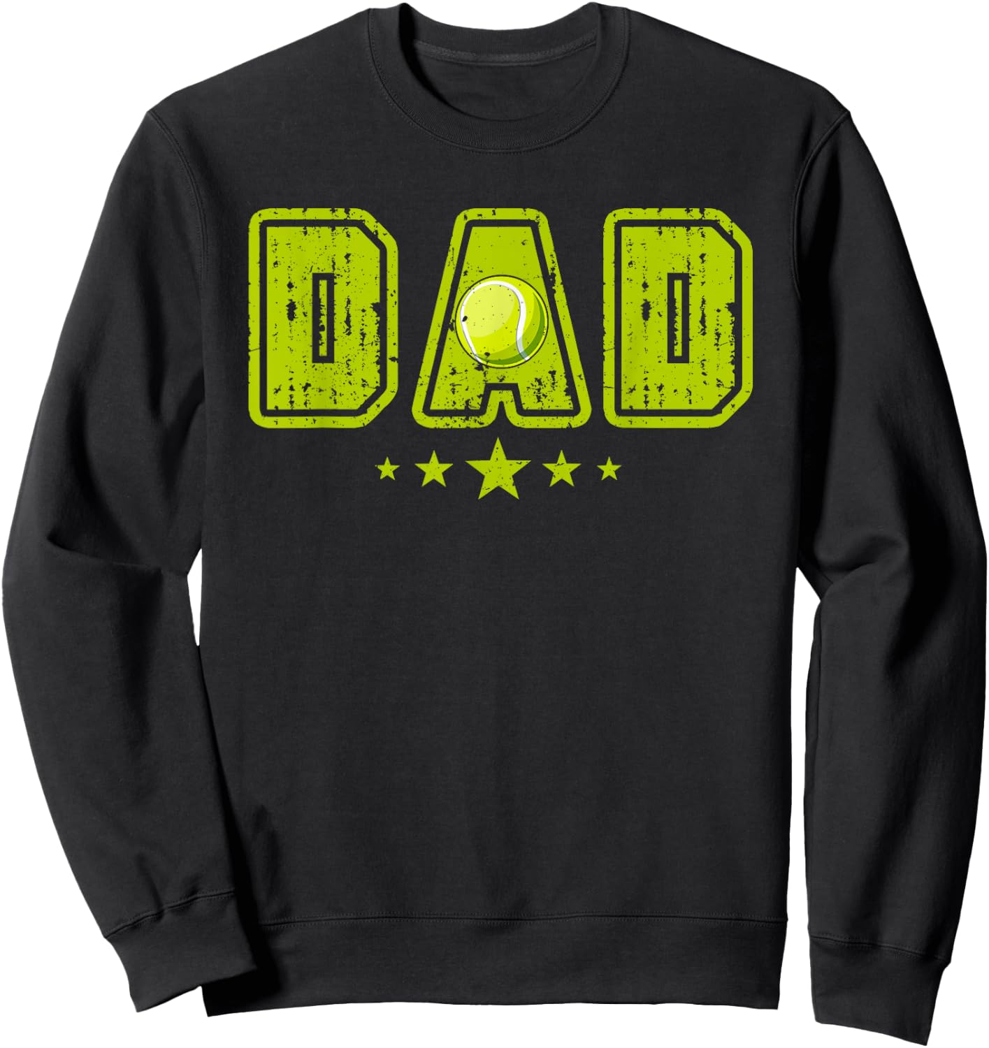 Vintage DAD Tennis Costume Dad Lover Player Father's Day Sweatshirt - Sweatshirt | Black