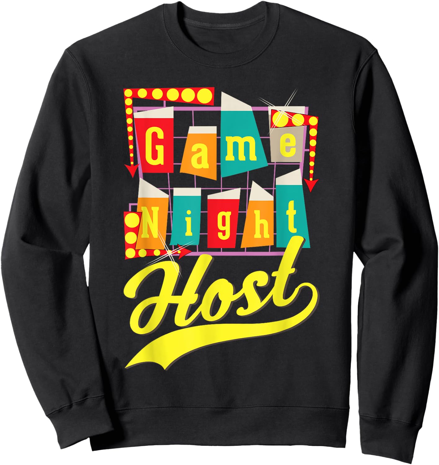 Game Night Host Family Board Game Trivia Night Sweatshirt - Sweatshirt | Black