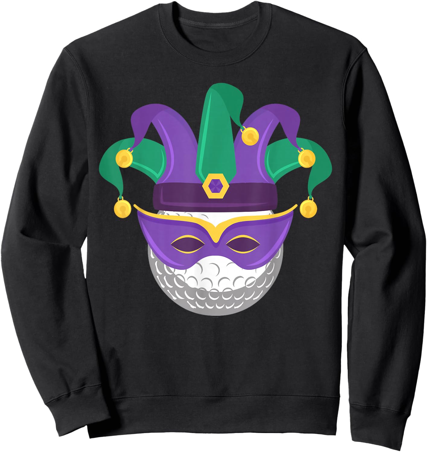 Mardi Gras Golf Ball Carnival Themed Golfing Tournament Sweatshirt - Sweatshirt | Black