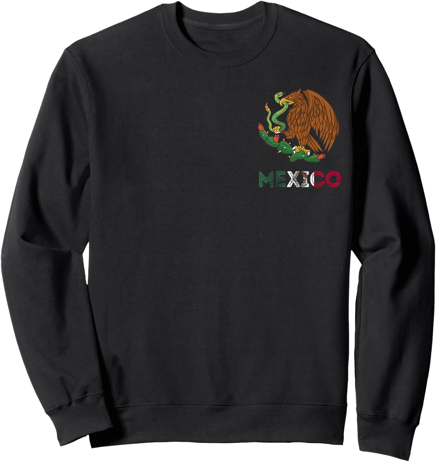 Mexico Eagle Emblem Mexican Flag Mexican Pride Cinco De Mayo Sweatshirt - Sweatshirt | Black
