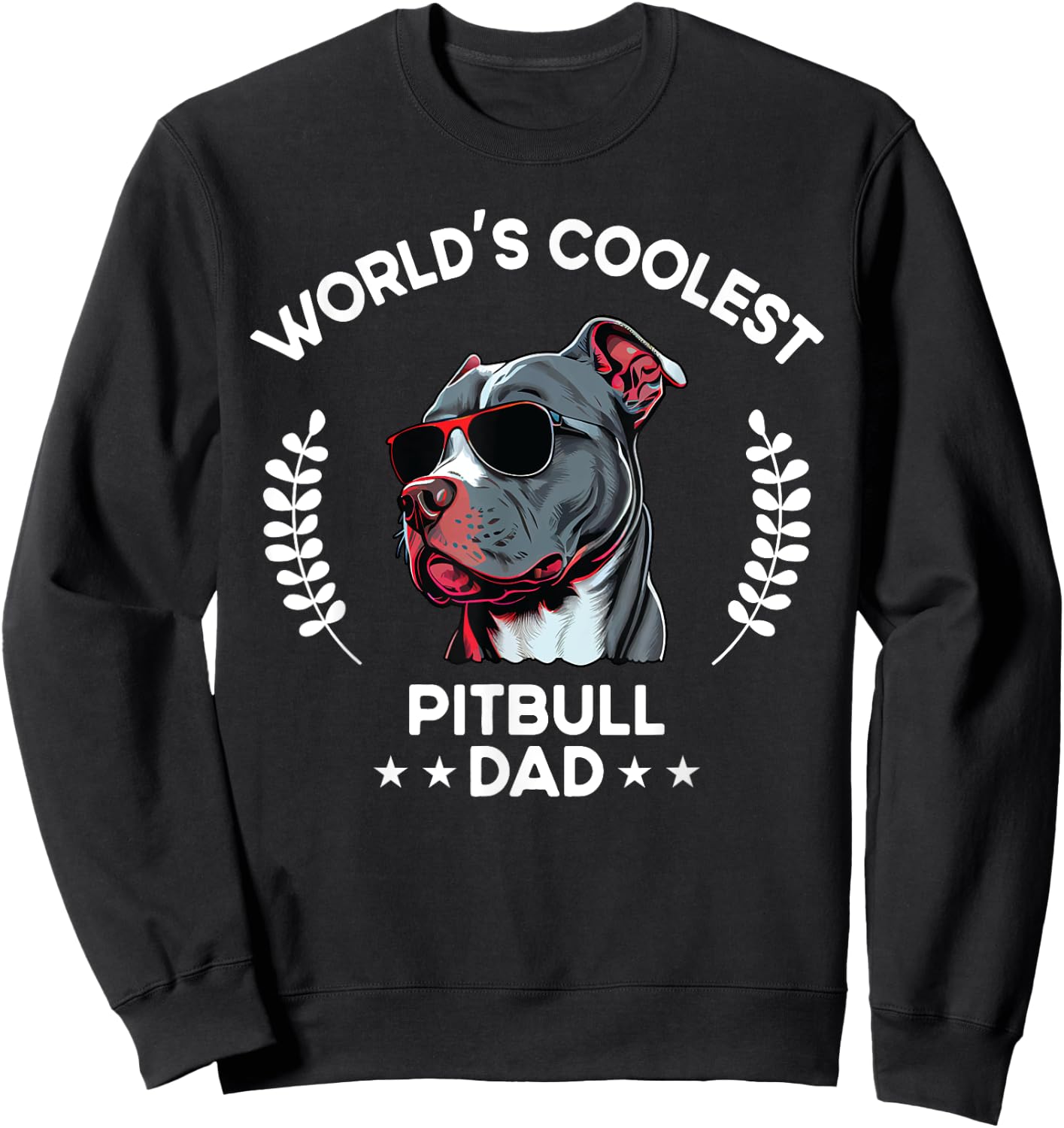 World's Coolest Dog Dad Papa - Men Pitbull Sweatshirt - Sweatshirt | Black