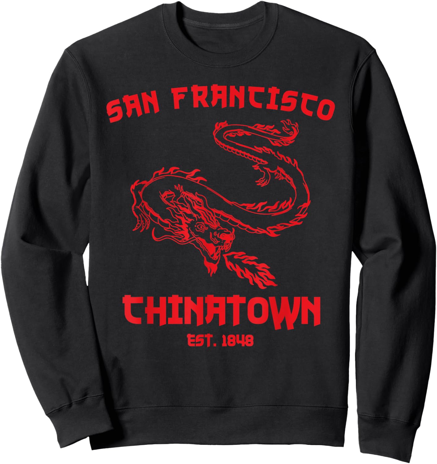 San Francisco Chinatown Chinese American Bay Area Dragon SF Sweatshirt - Sweatshirt | Black