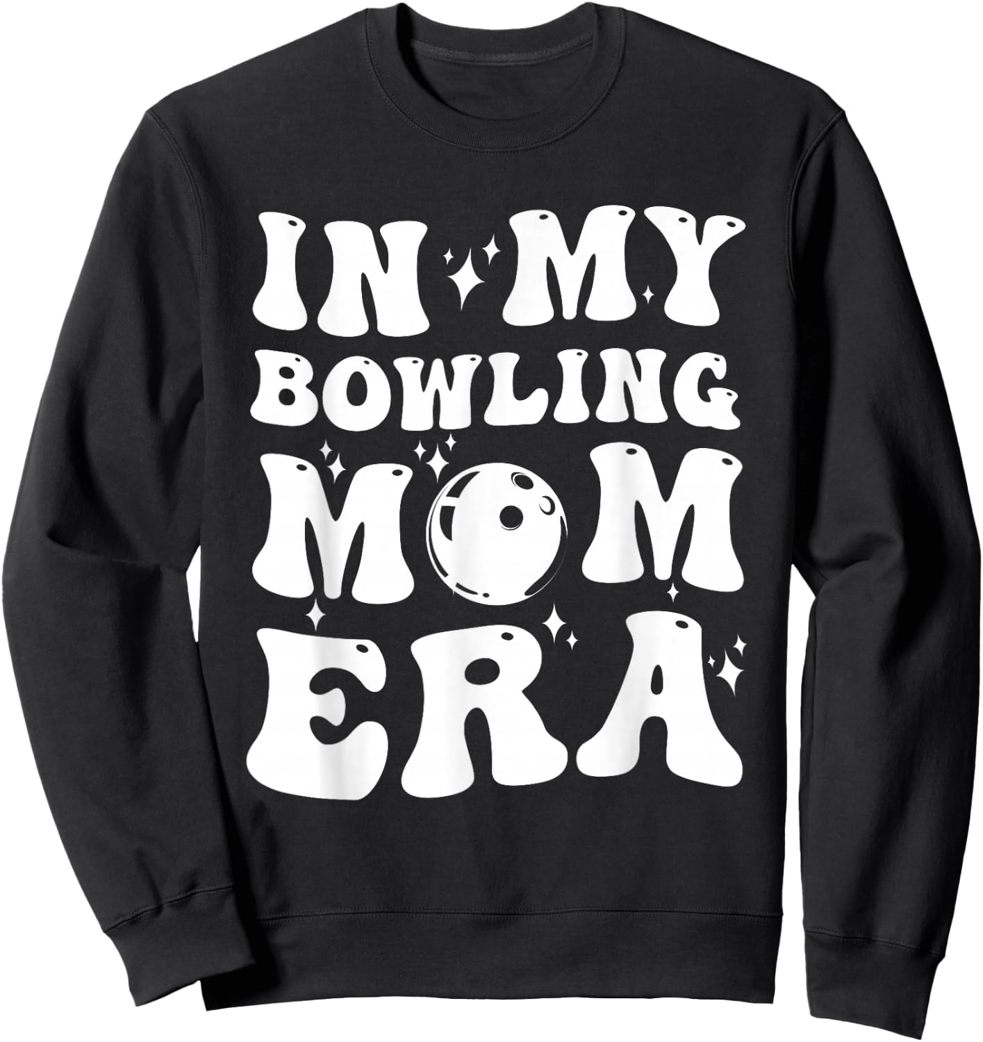 In My Bowling Mom Era Groovy Funny Mama Mothers Day Sweatshirt - Sweatshirt | Black