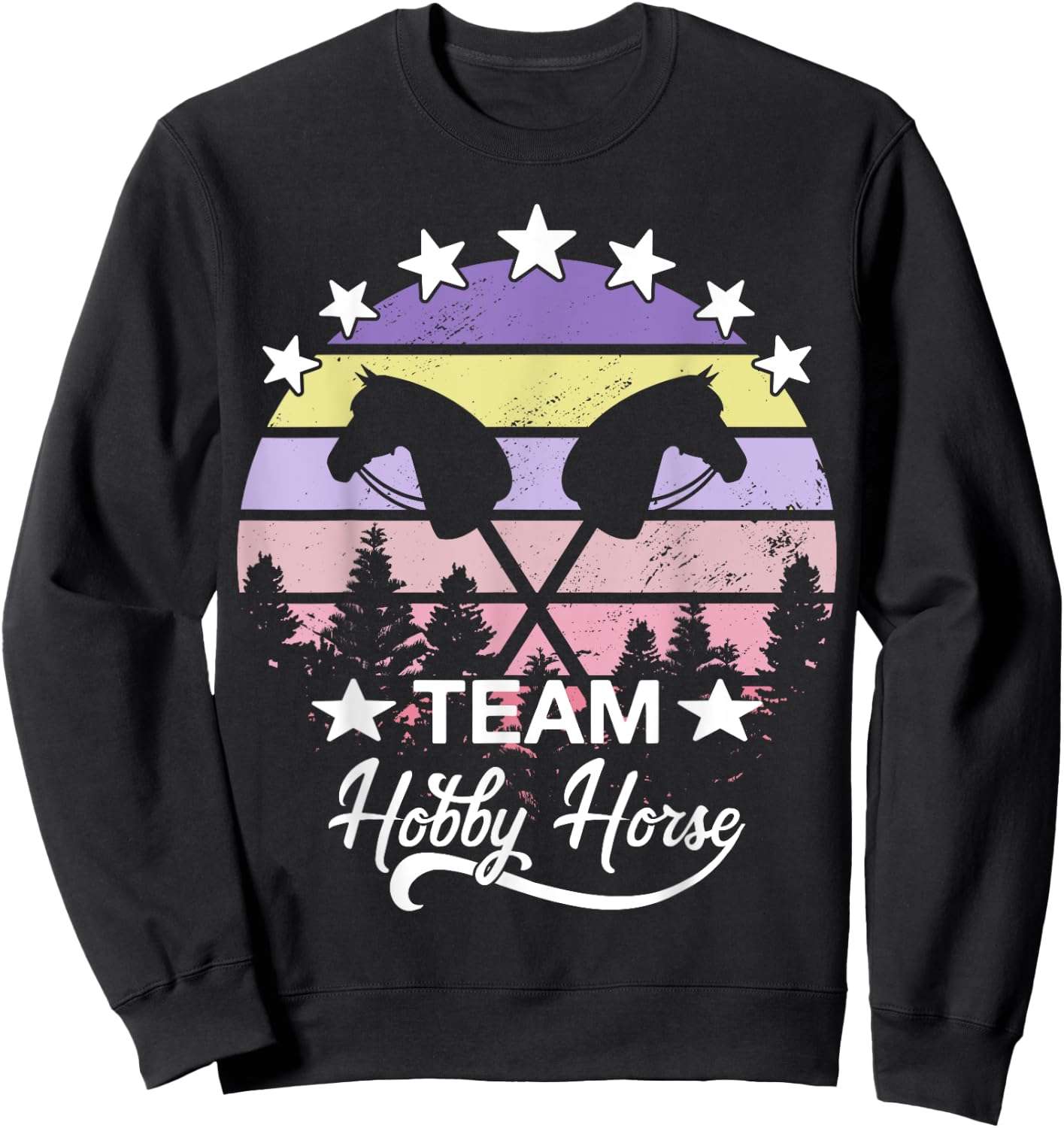 Team Hobby Horse Retro Hobby Horsing Hobby Horse Sweatshirt - Sweatshirt | Black