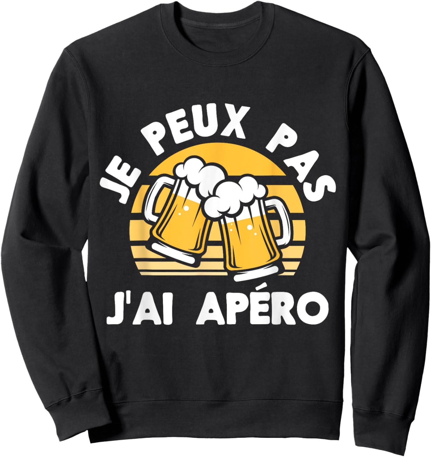 Je Peux Pas J'ai Aperitif Funny Beer Man Sweatshirt - Sweatshirt | Black