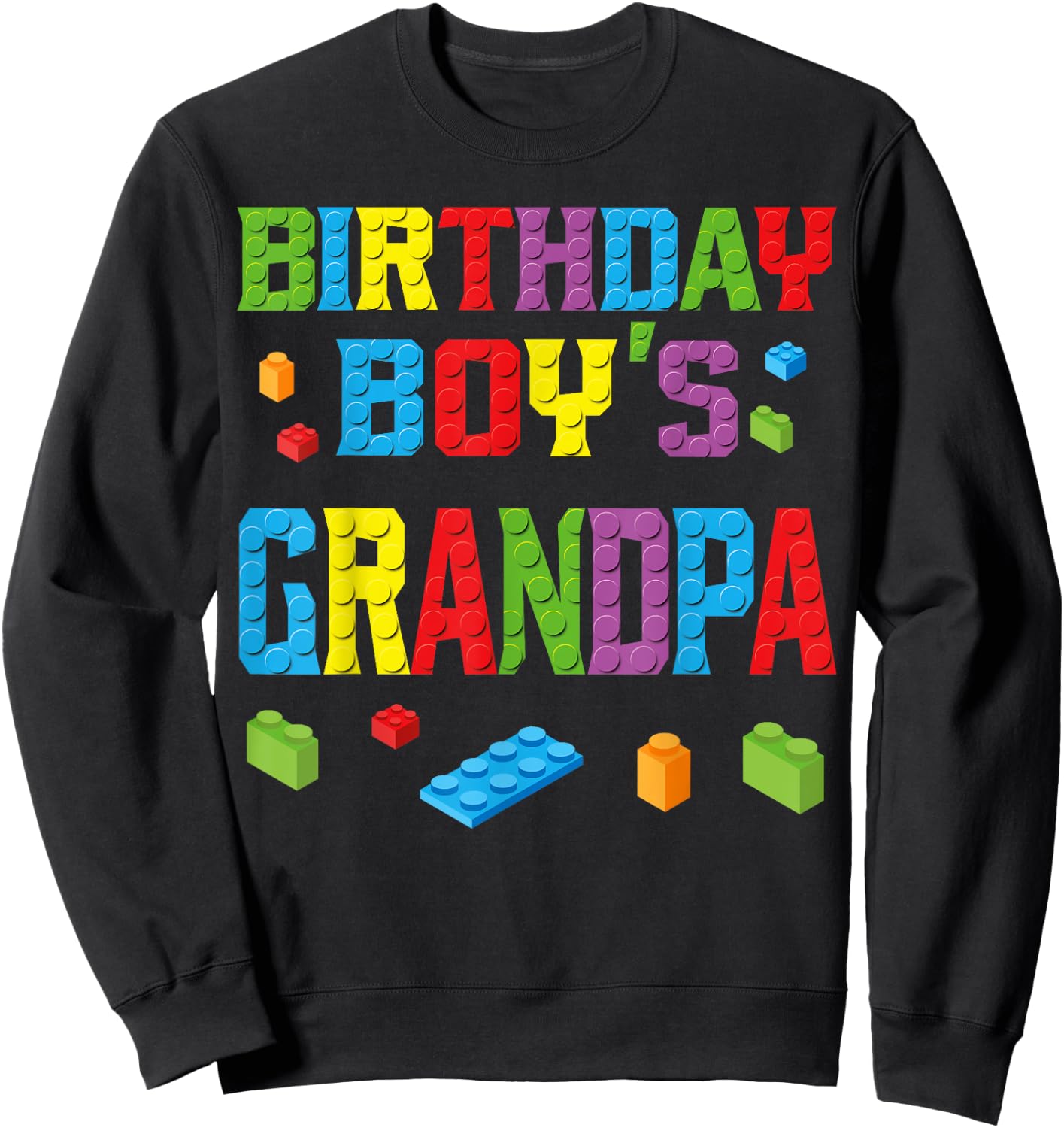 Master Builder Birthday Boy's Grandpa Building Bricks Blocks Sweatshirt - Sweatshirt | Black