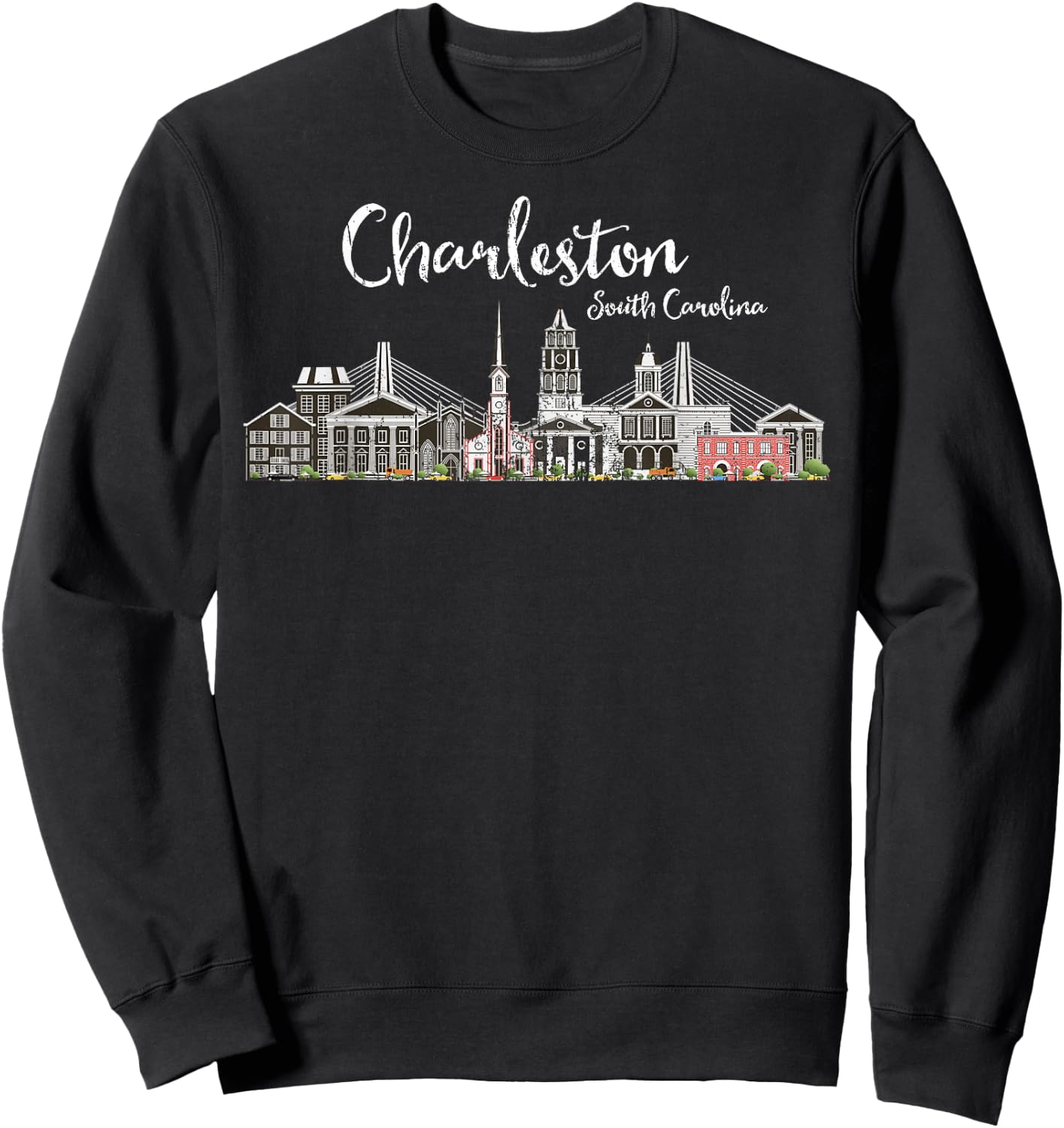 Charleston Palmetto Tree South Carolina Vacations Camping Sweatshirt - Sweatshirt | Black