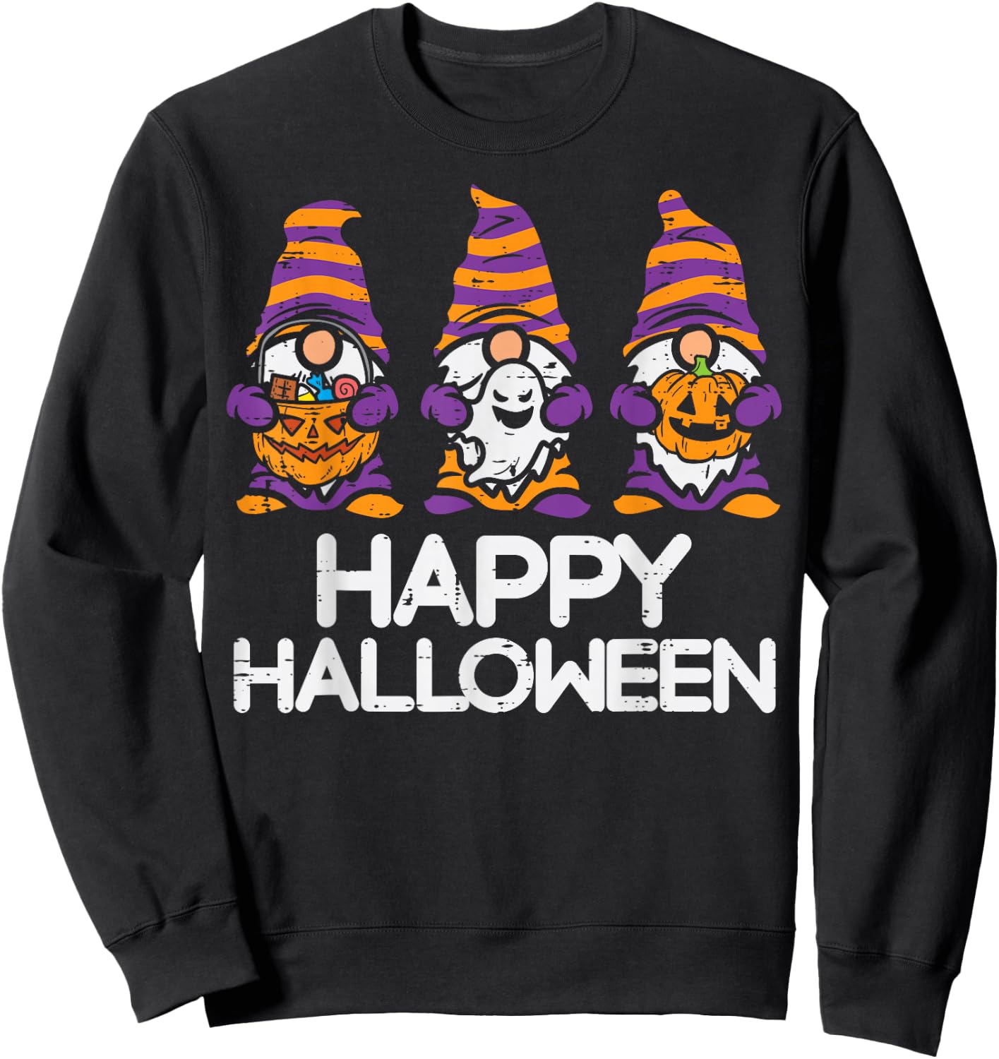 Nordic Gnomes Happy Halloween Costume Garden Men Women Kids Sweatshirt - Sweatshirt | Black