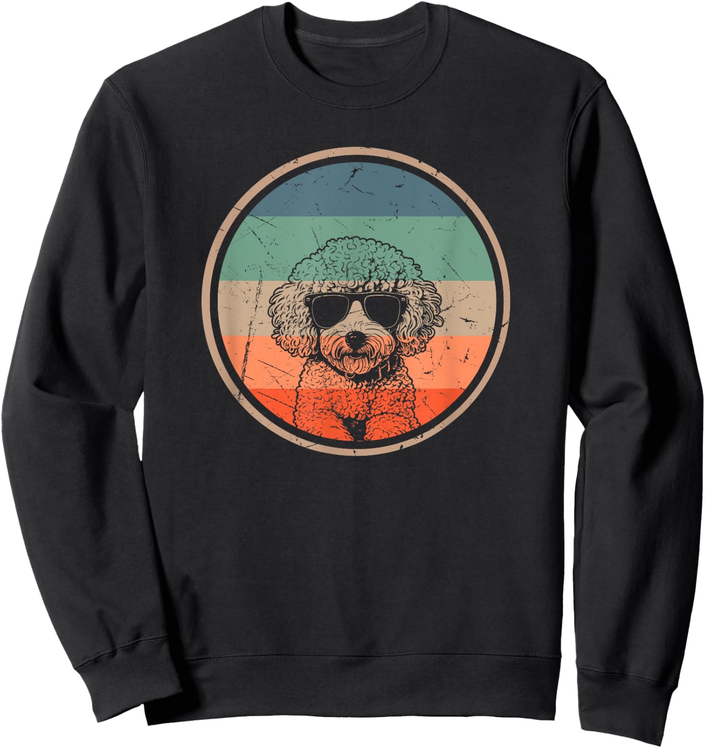 Poochon Dog Lover Gifts Women Vintage Retro Dog Xmas Sweatshirt - Sweatshirt | Black