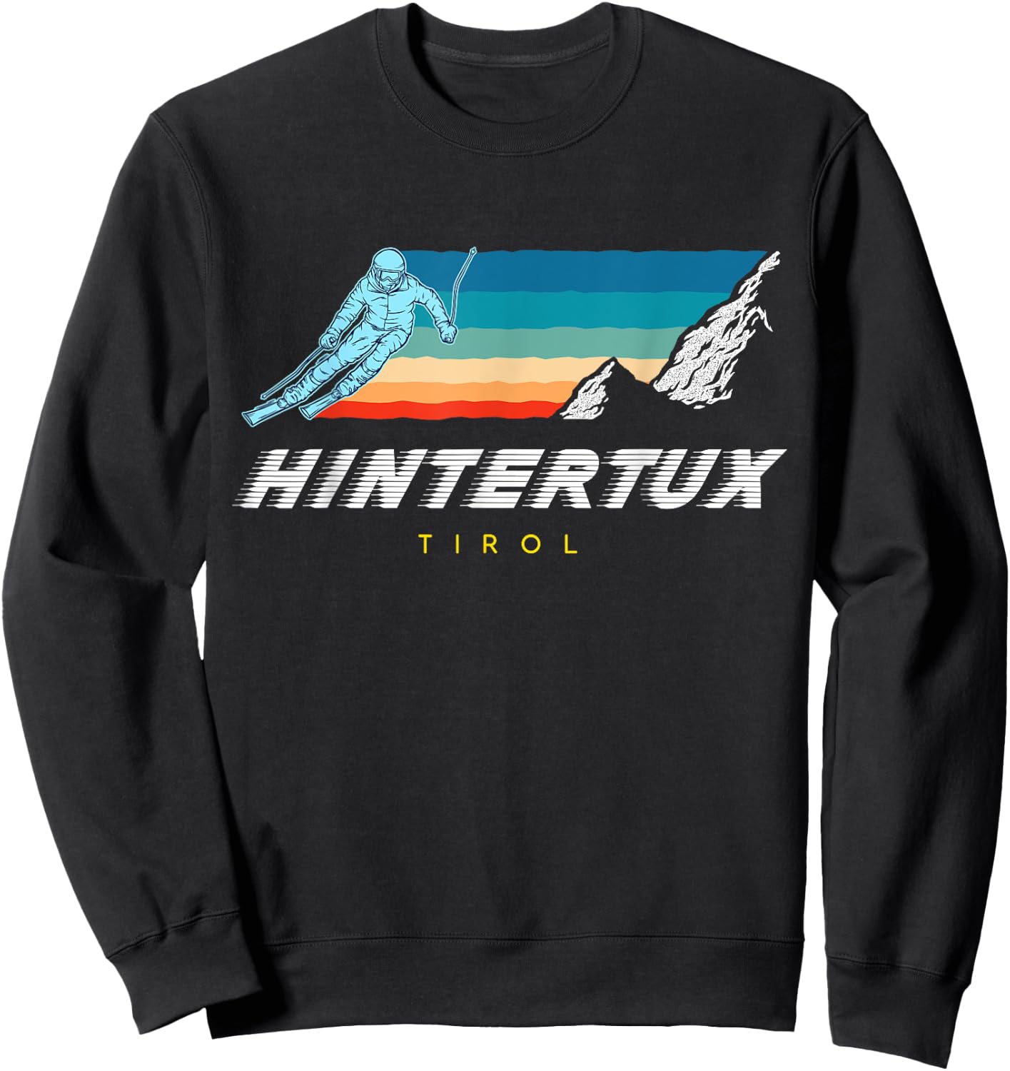 Hintertux Tyrol - Austria Retro 80s Ski Holidays Sweatshirt - Sweatshirt | Black