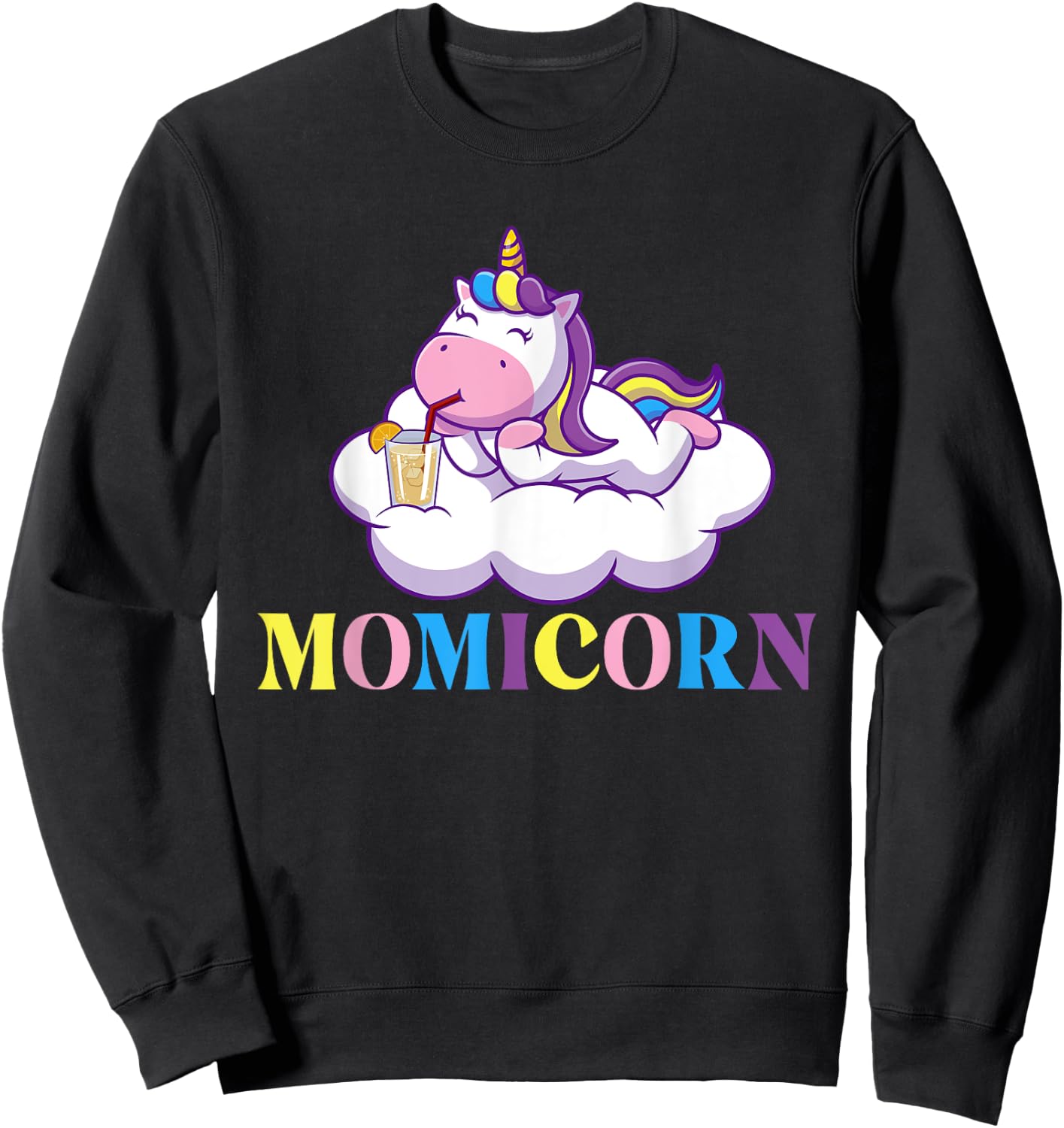Momicorn - Rainbow Unicorn Mystical Creature Magical Sweatshirt - Sweatshirt | Black