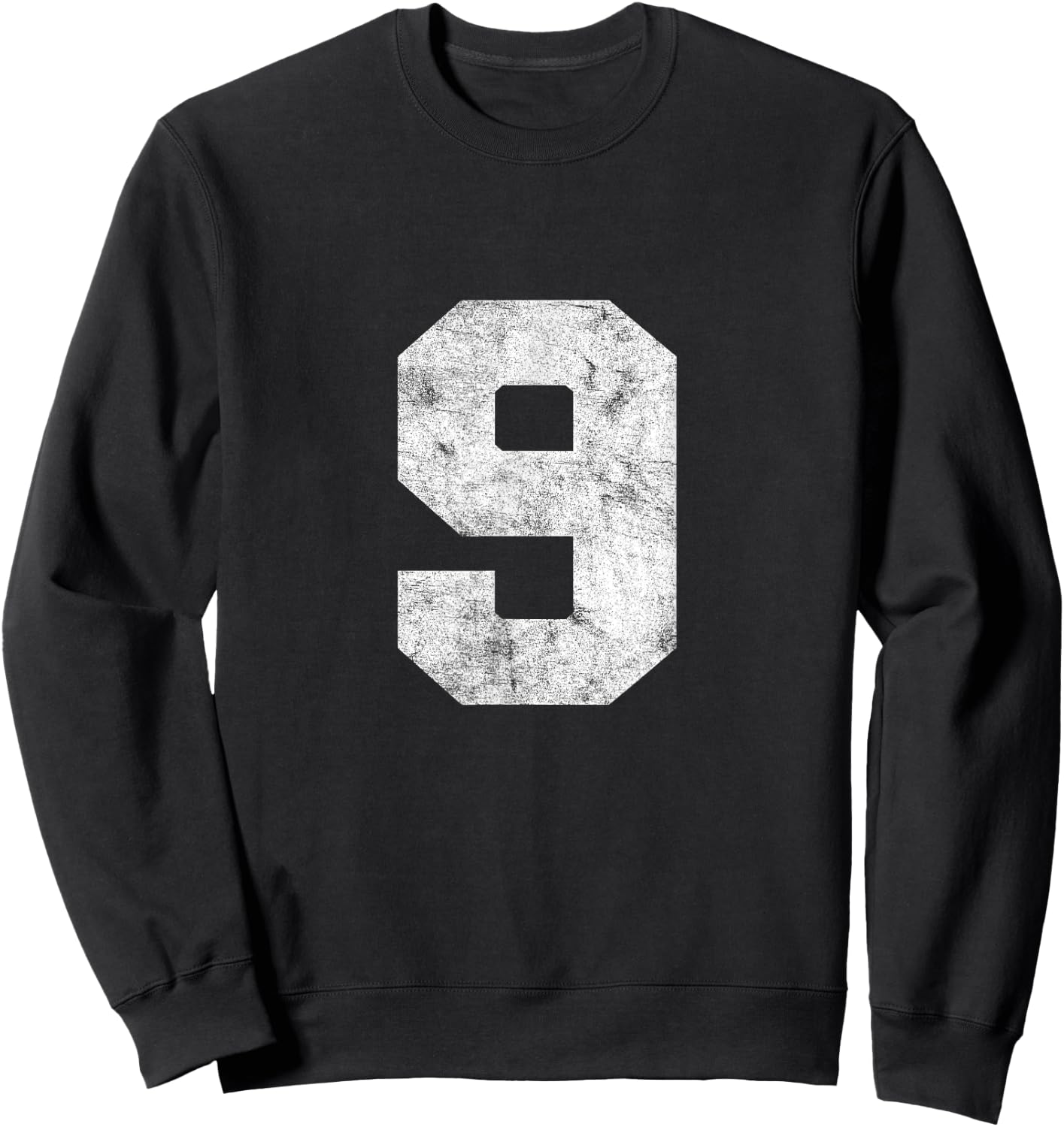 Vintage Lucky Number 9 Birthday Sports Player Team Athlete Sweatshirt - Sweatshirt | Black