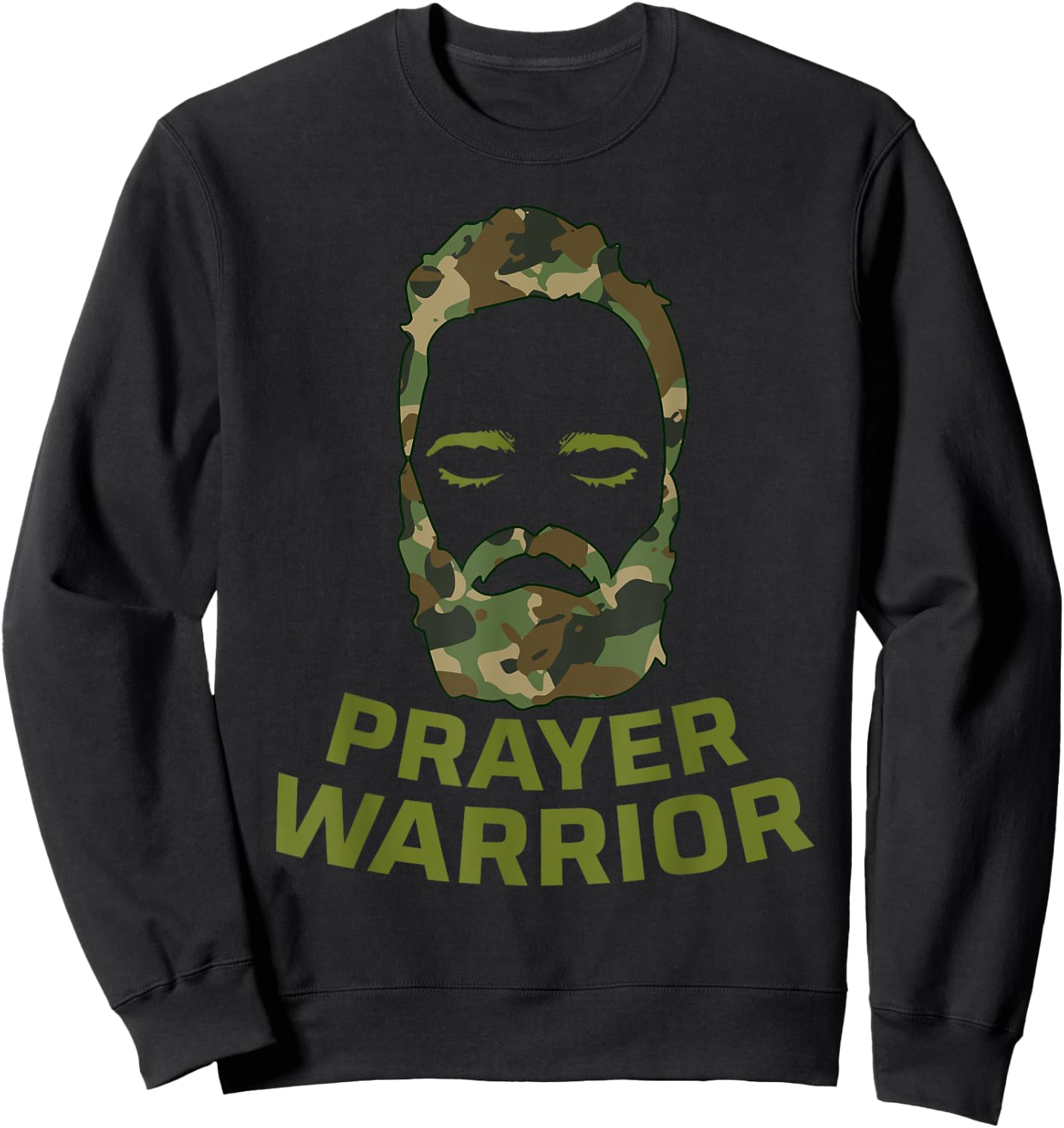 Prayer Warrior Men Camo God Jesus Sweatshirt - Sweatshirt | Black