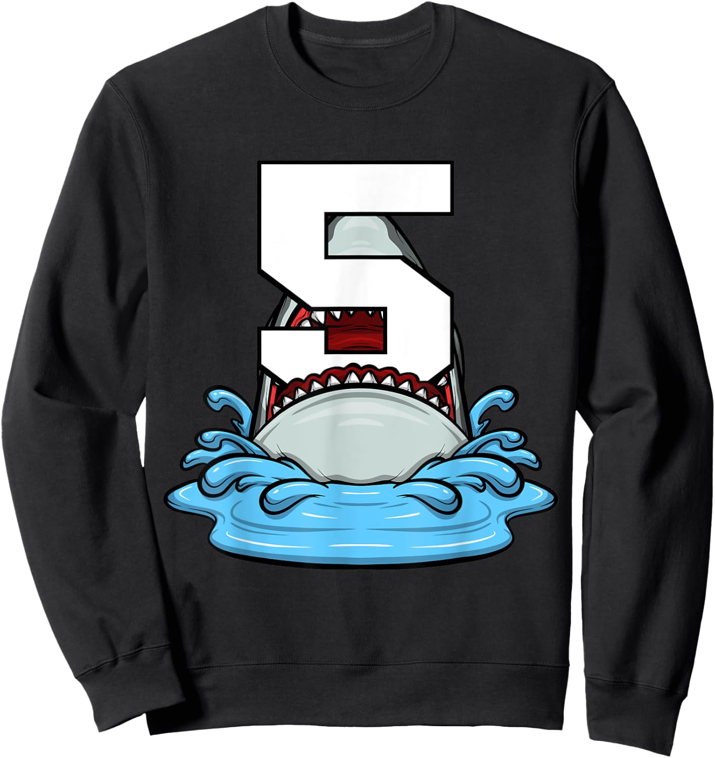 Sea Animals Birthday Kids Shark 5th Birthday Kids Boy Sweatshirt - Sweatshirt | Black