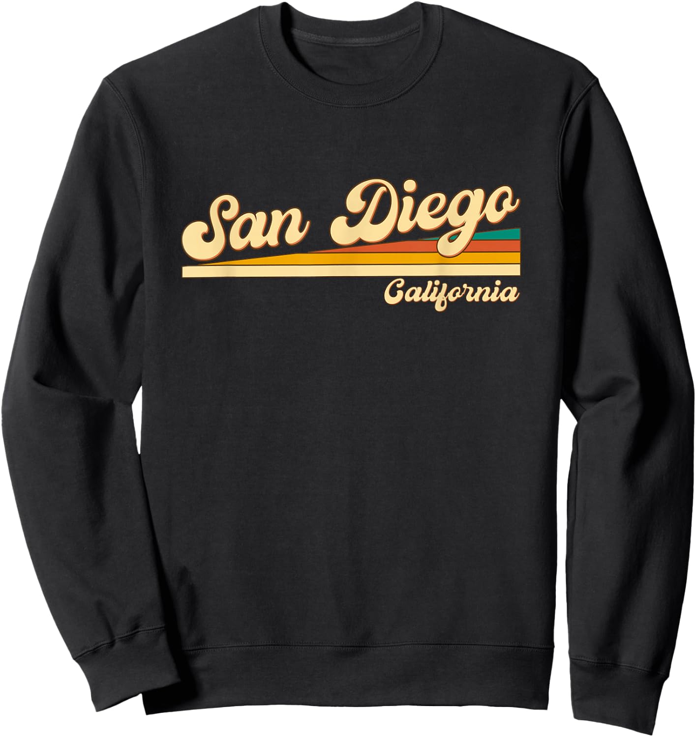 San Diego - California - Vintage / Retro Stripes - Classic Sweatshirt - Sweatshirt | Black