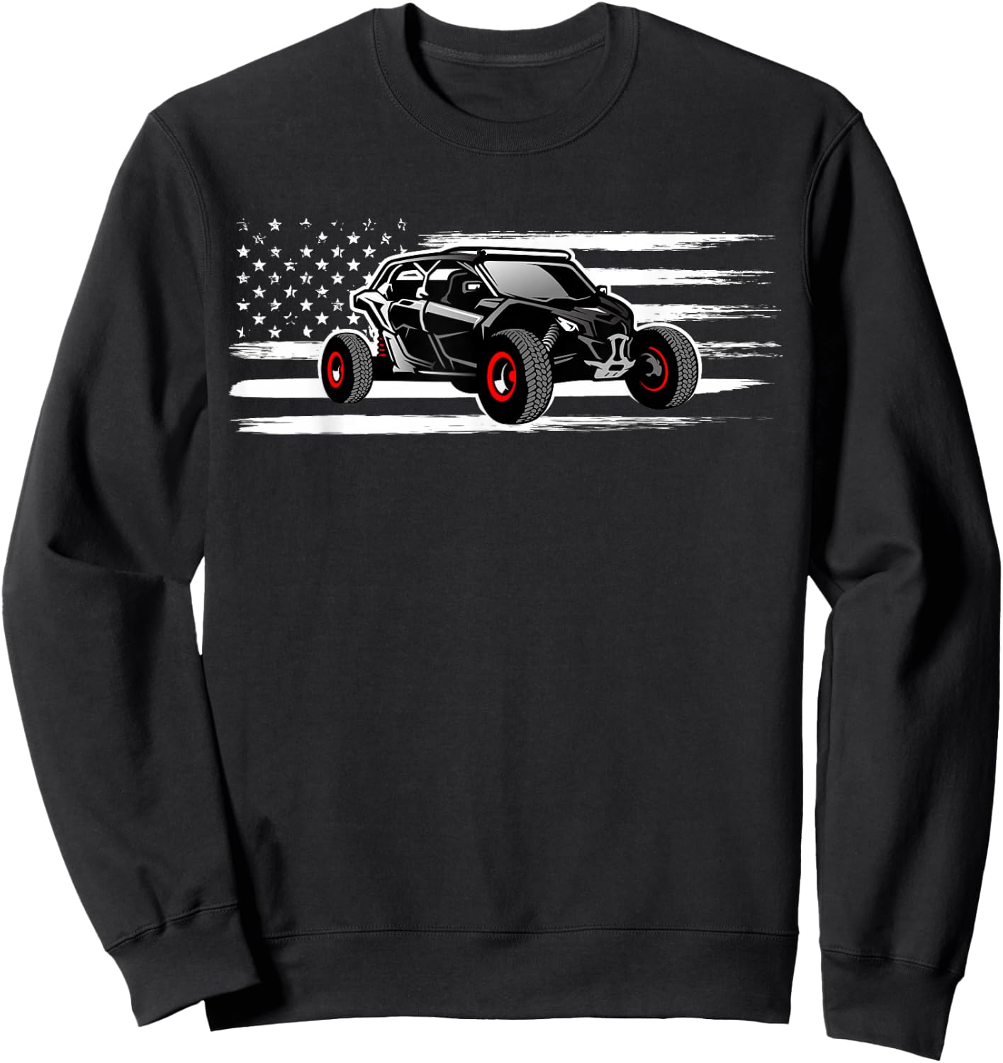 American Flag UTV Side by Side SXS Off Road Sweatshirt - Sweatshirt | Black
