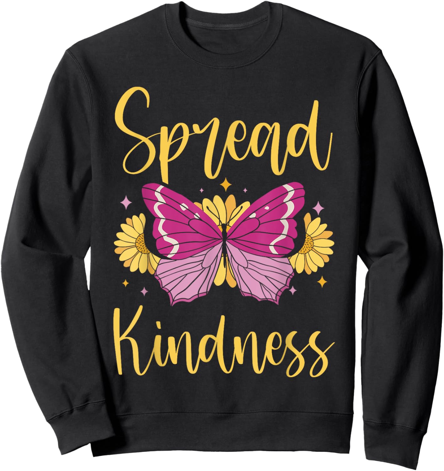 Be Kind Spread Kindness Summer Girls Sweatshirt - Sweatshirt | Black
