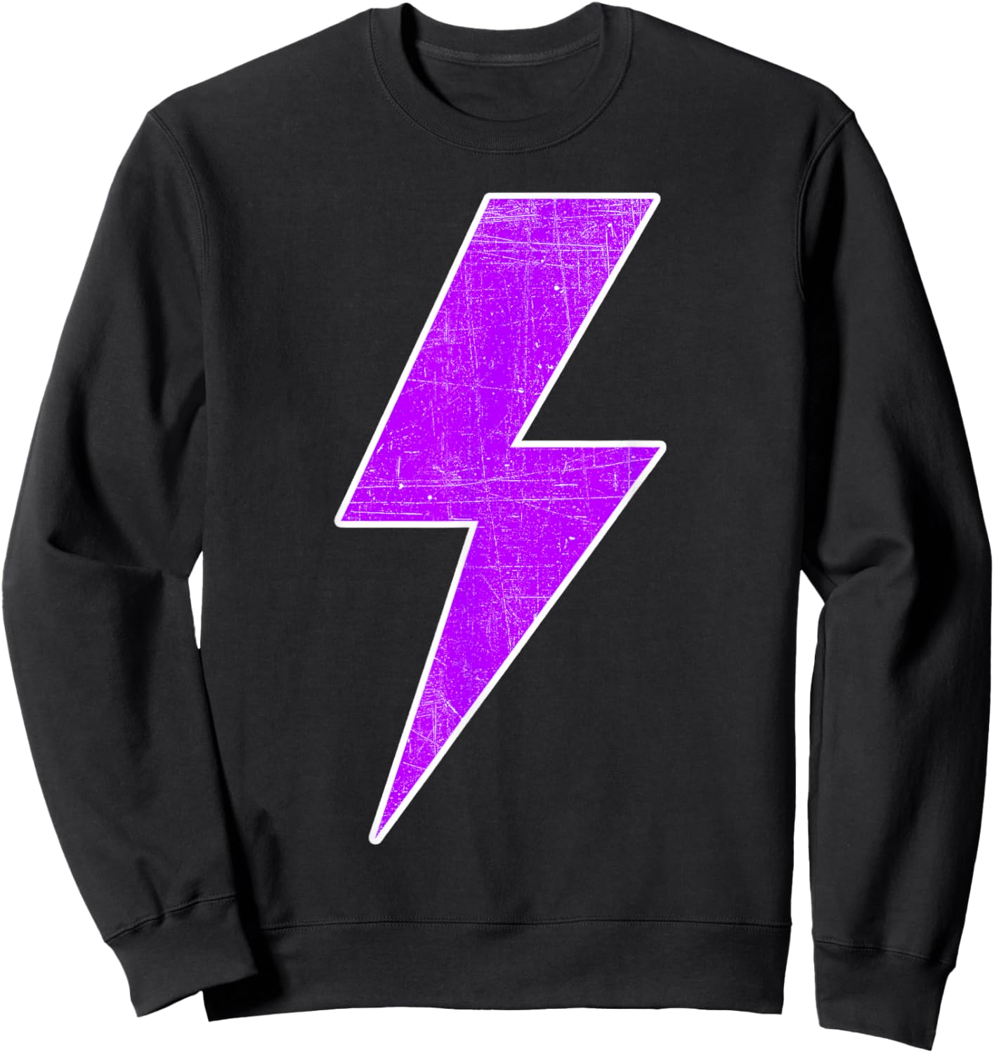 Bolt Lightning Purple White Design Team Sports Sweatshirt - Sweatshirt | Black