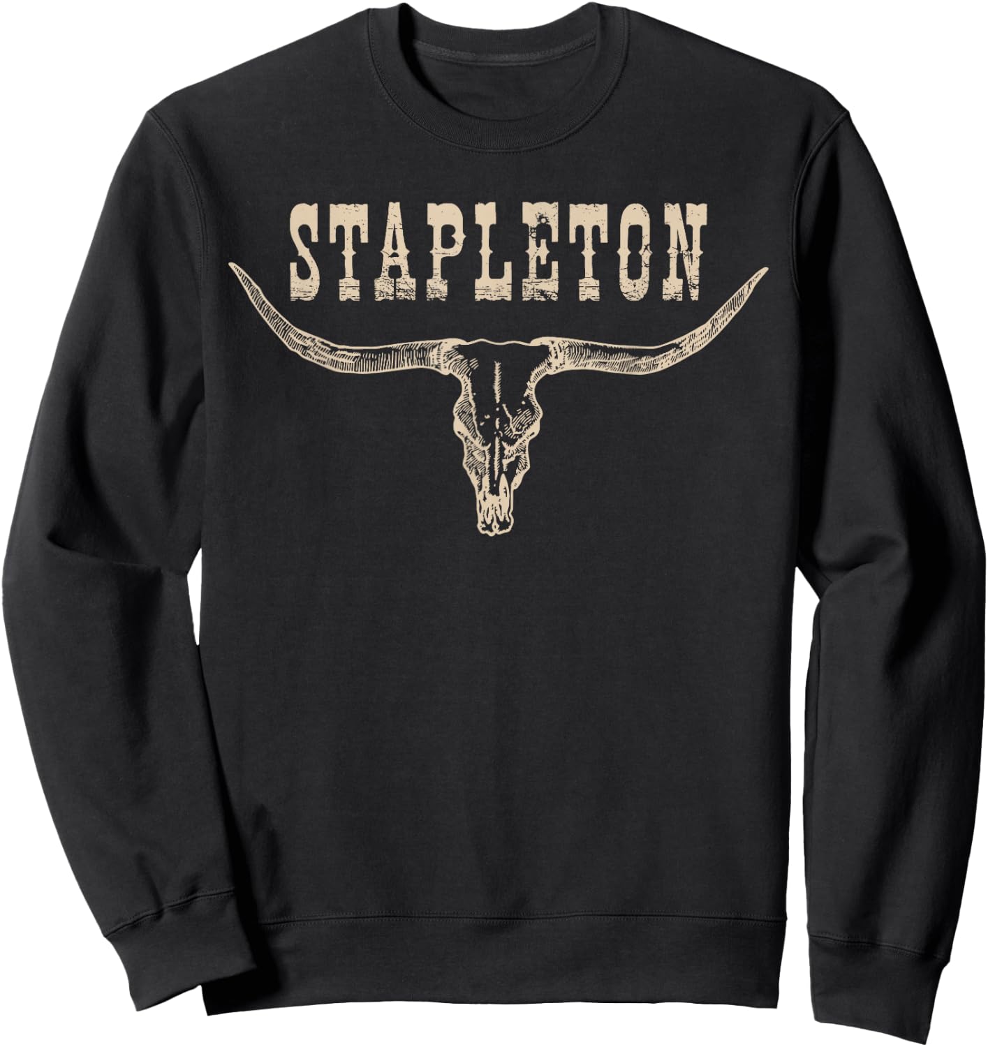 Vintage StapIeton Last Name Personalized 90s Style Sweatshirt - Sweatshirt | Black