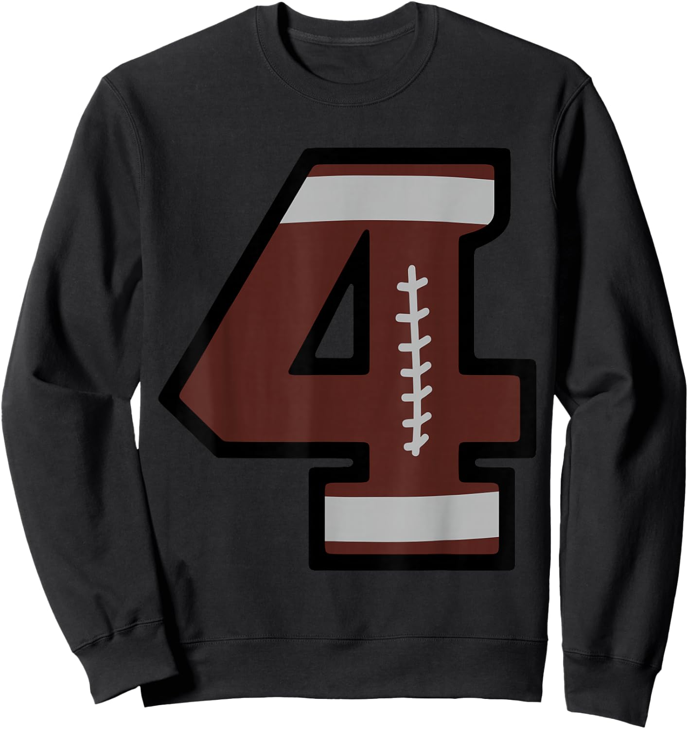 Number #4 Football Sweatshirt - Sweatshirt | Black