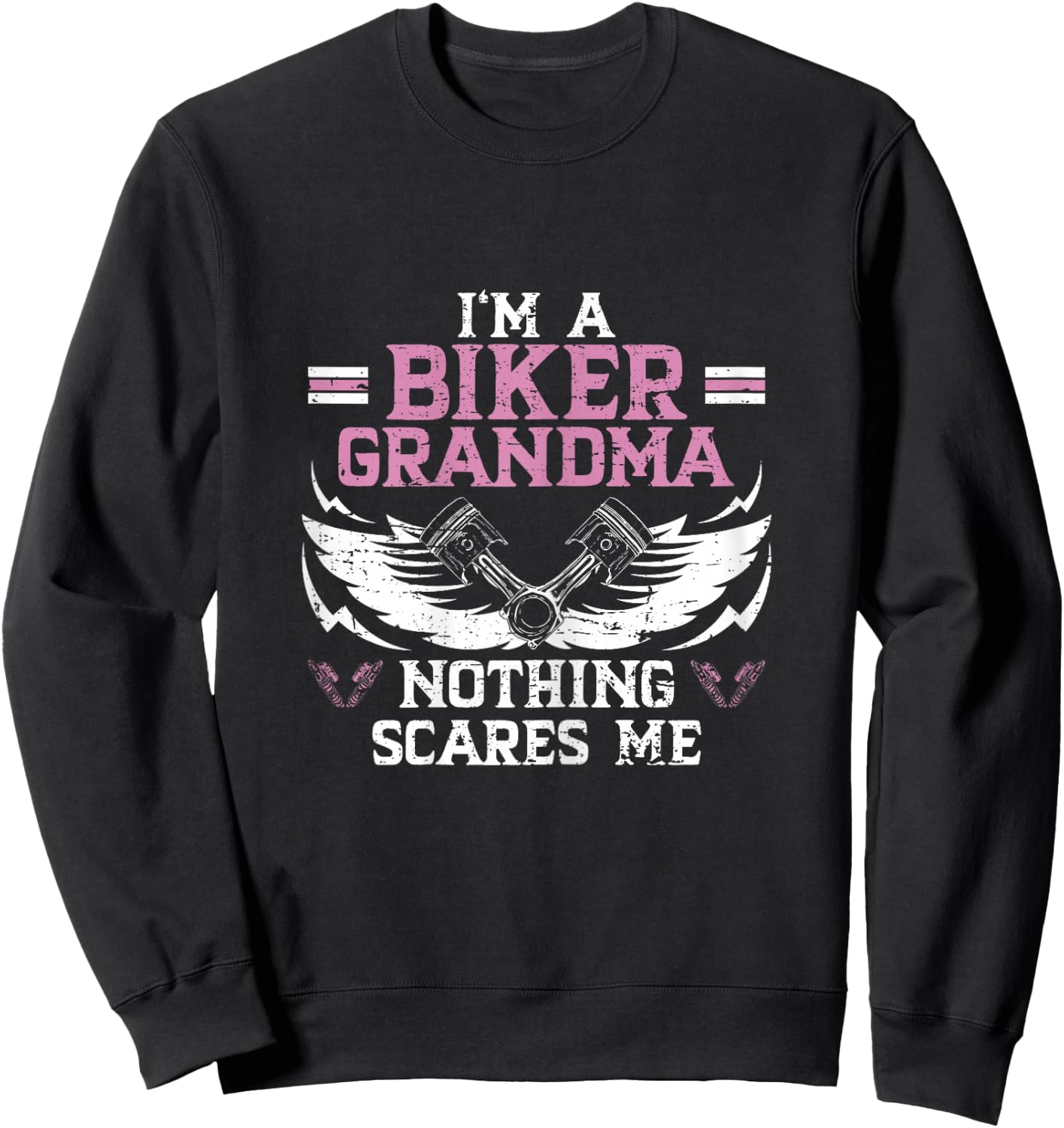 Biker Grandma Motorcycle Vintage Grandmother Motorbike Sweatshirt - Sweatshirt | Black