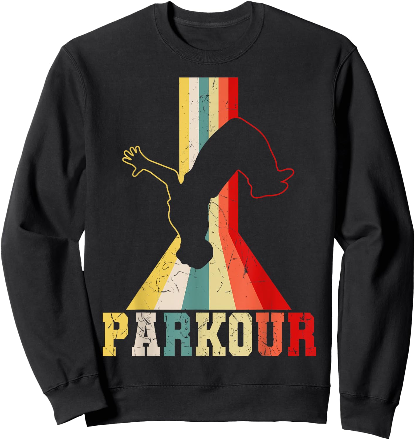 Parkour Freerunner Traceur Retro Freerunning Men Boys Kids Sweatshirt - Sweatshirt | Black