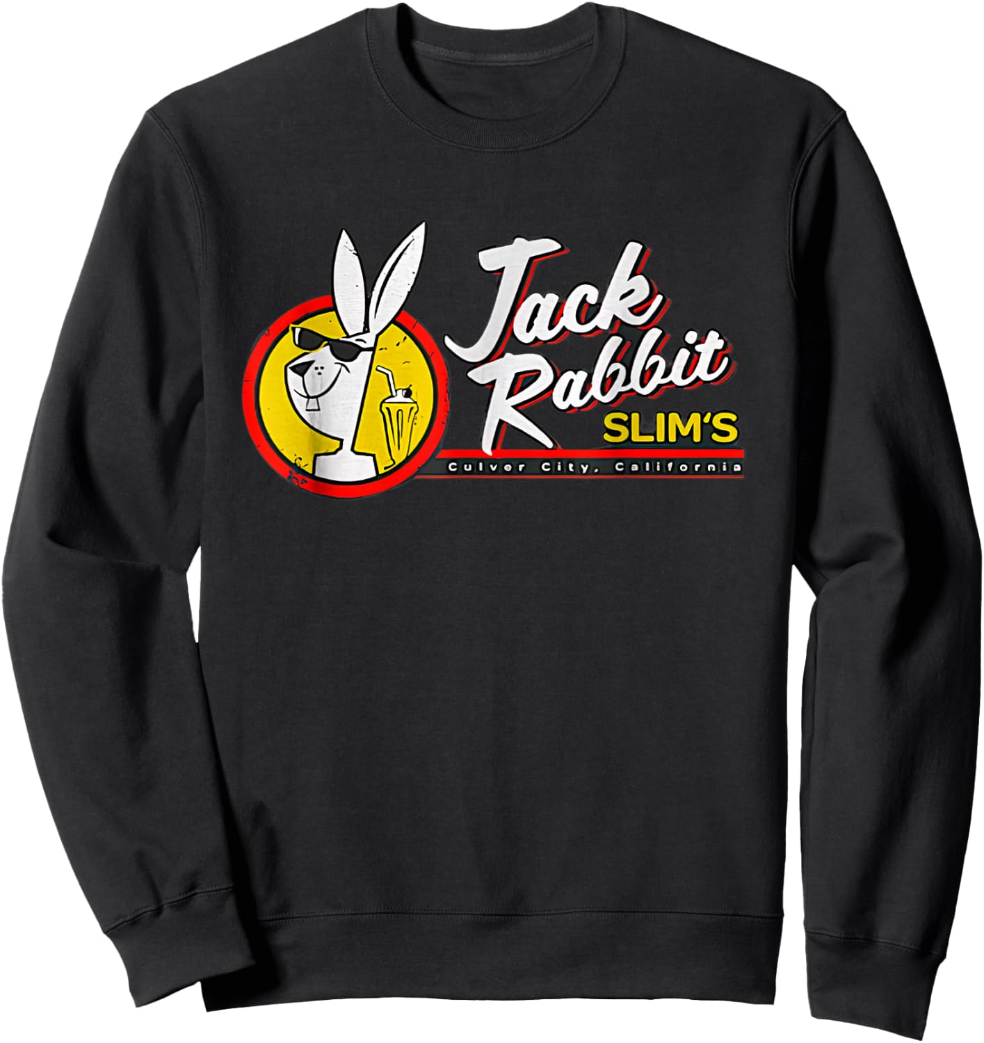 Rabbit Jack Slim's Pulp Los Angeles Restaurant Retro Vintage Sweatshirt - Sweatshirt | Black