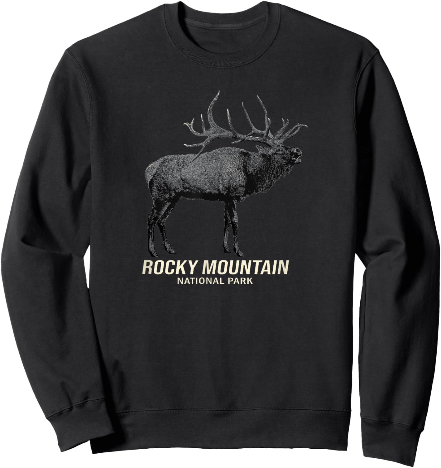 Rocky Mountain National Park Moose Graphic Sweatshirt - Sweatshirt | Black