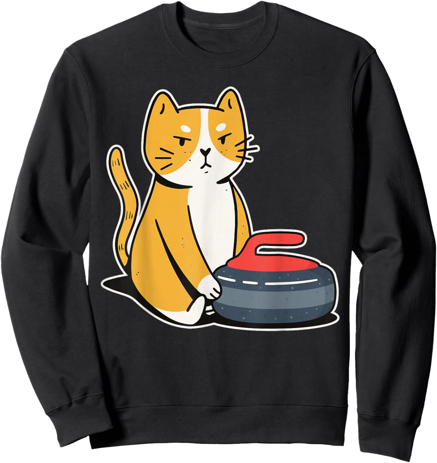 Curler Cat I Cat Curling I Curling Player Sweatshirt - Sweatshirt | Black