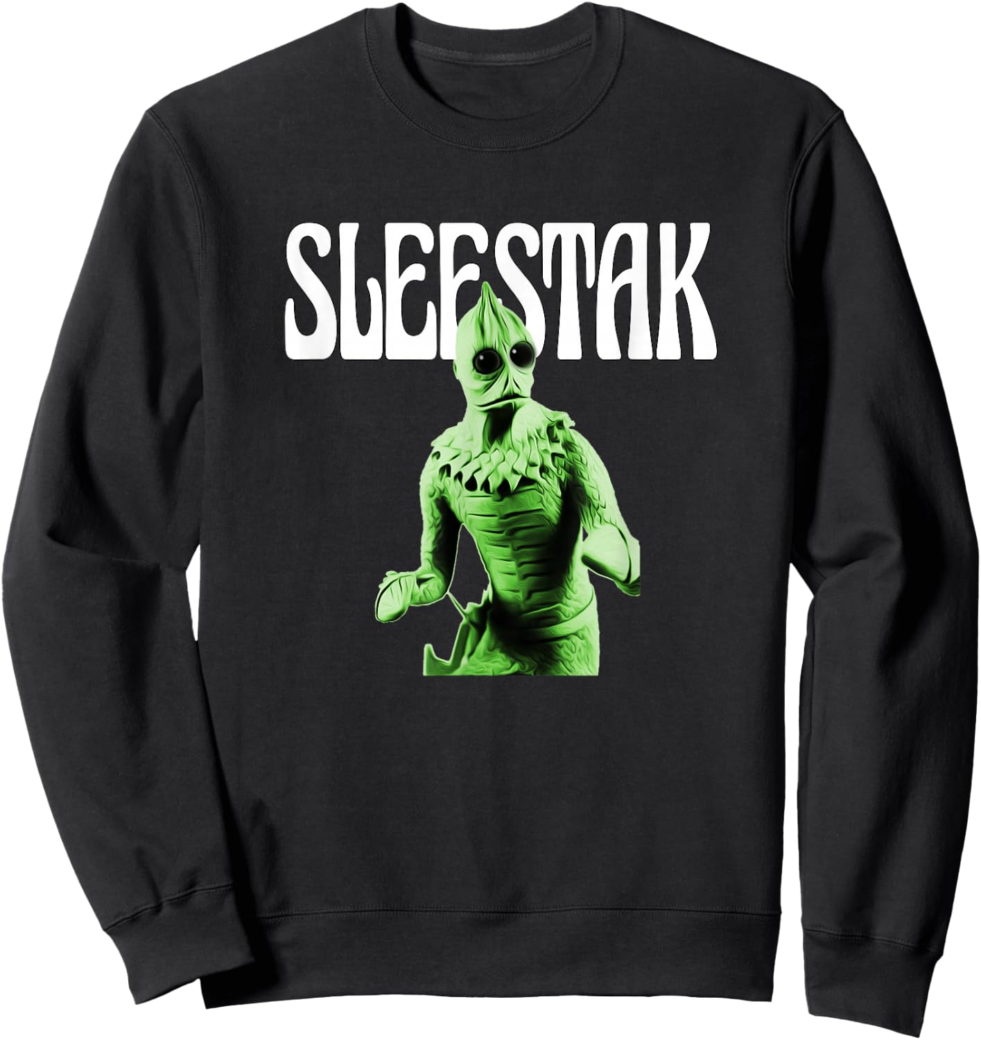 Retro Sleestak reptilian alien graphic Sweatshirt - Sweatshirt | Black