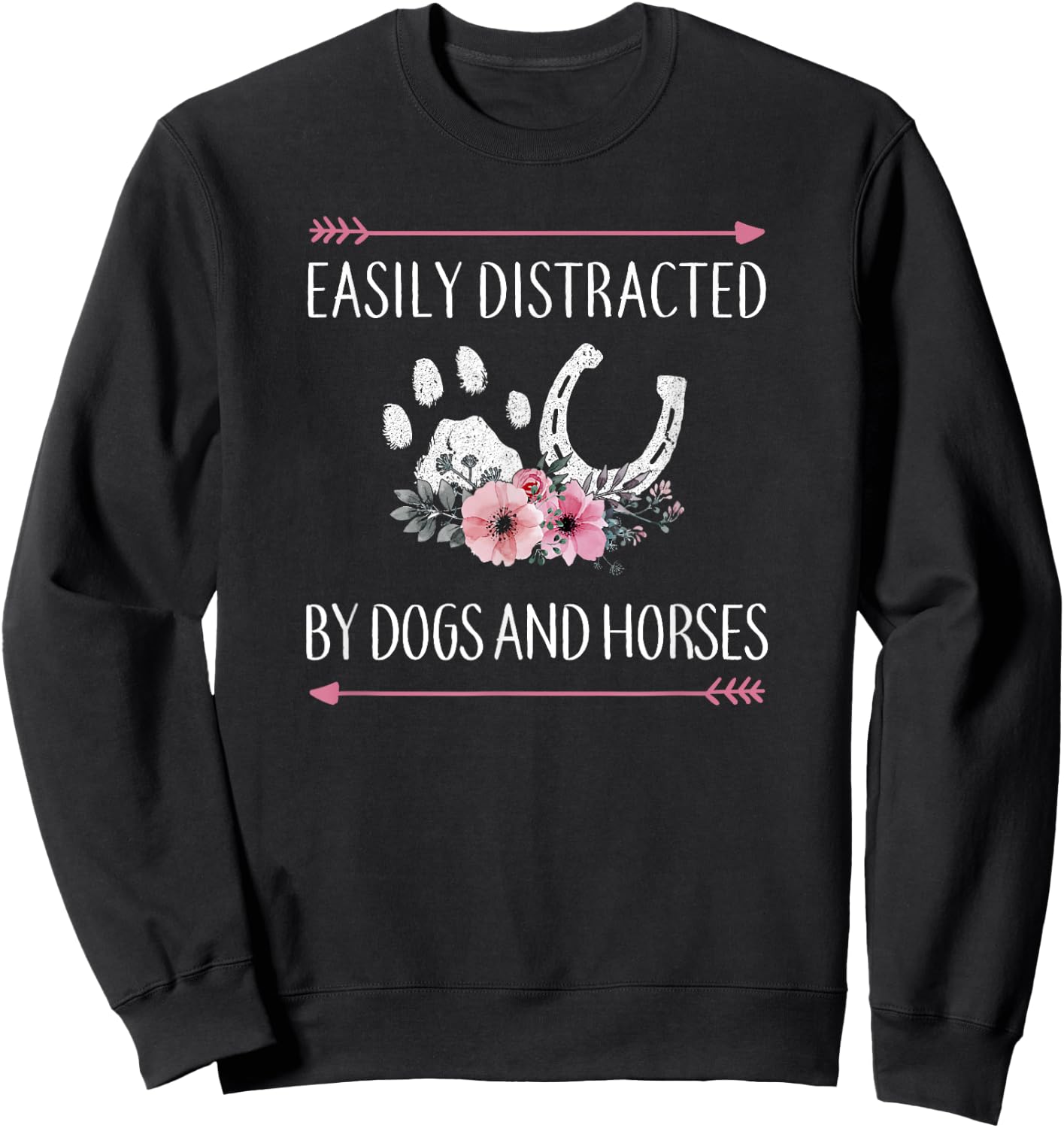 Horse Shirt Teens Girls Kids Horse Lovers Sweatshirt - Sweatshirt | Black