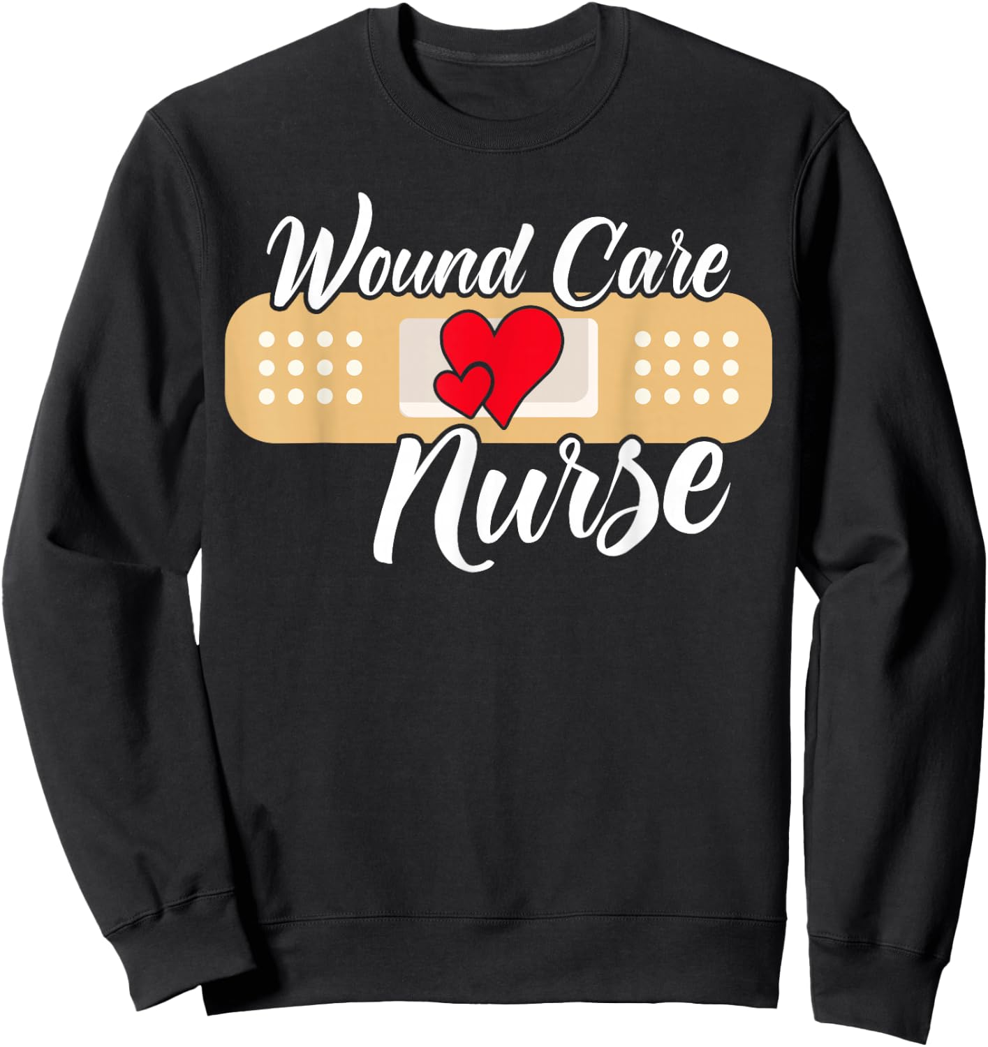 Cute Wound Care Nurse Heart Sweatshirt - Sweatshirt | Black