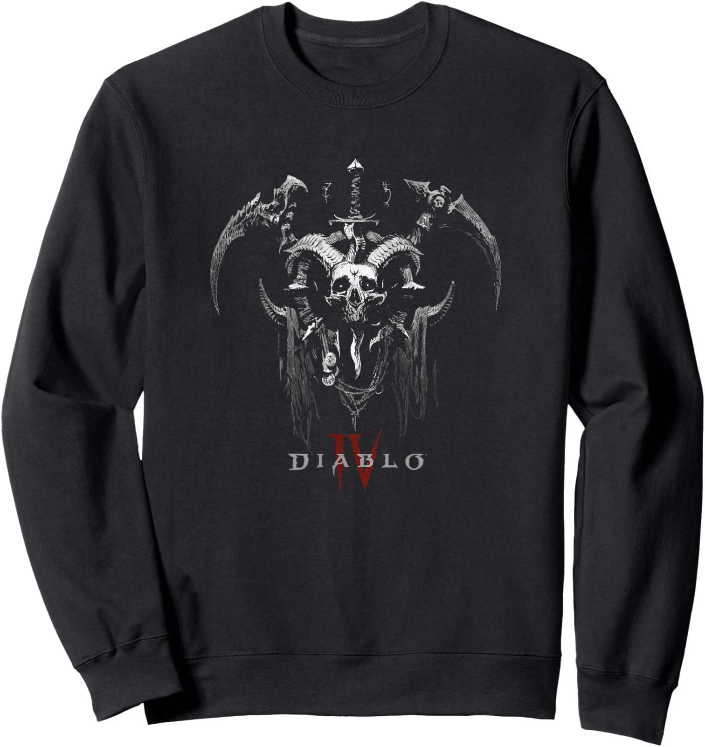 Diablo VI Necromancer Icon Two-Handed Scythes Sweatshirt - Sweatshirt | Black