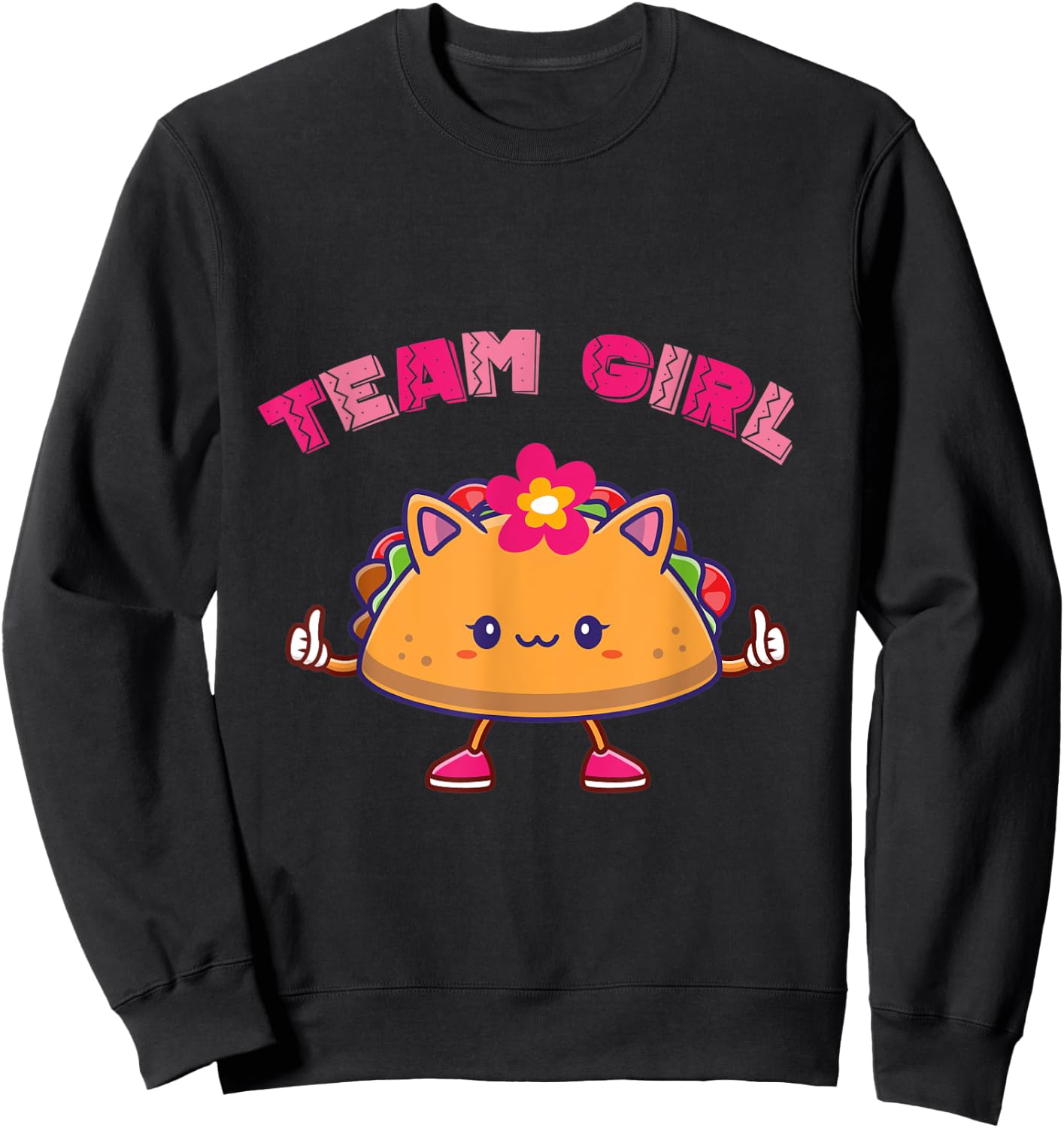 Cute Tacos Mexican Gender Reveal Team girl kid girl Toddler Sweatshirt - Sweatshirt | Black
