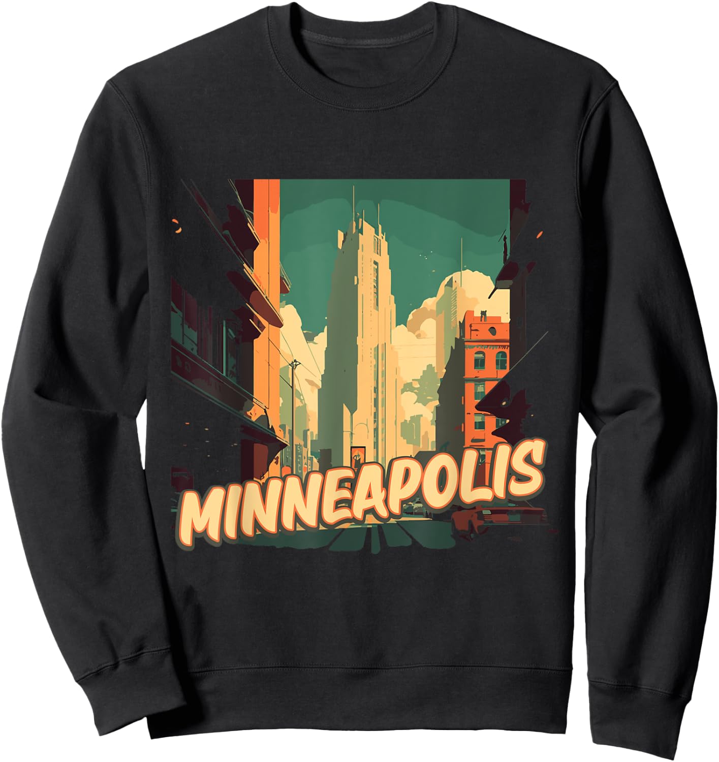 Minneapolis Retro Twin Cities Vintage US Cities Traveling Sweatshirt - Sweatshirt | Black