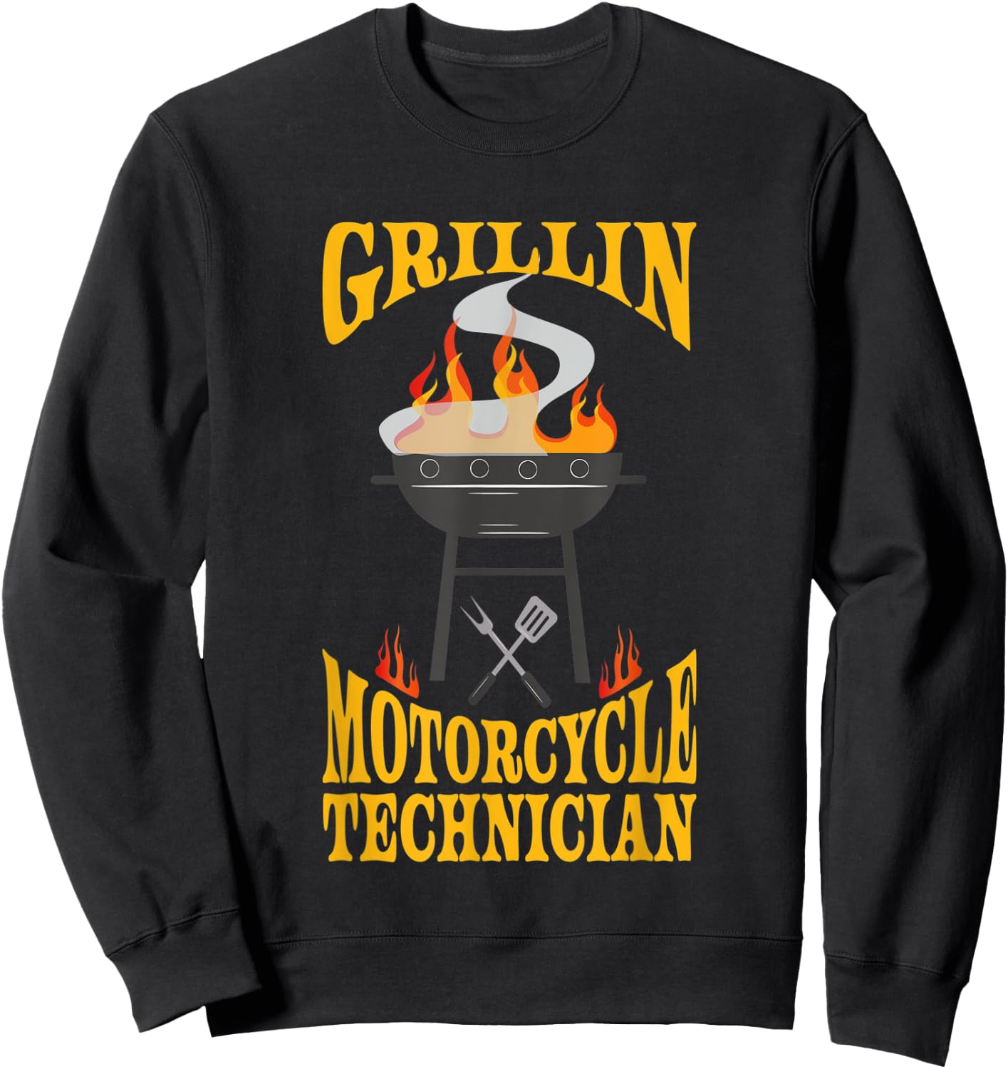 Motorcycle Technician BBQ Grill Smoker & Barbecue Chef Sweatshirt - Sweatshirt | Black