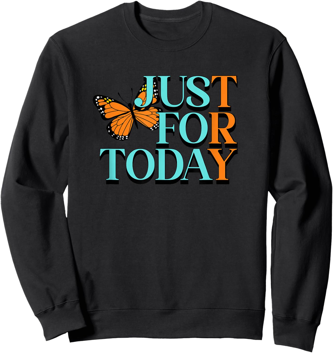 TRY JUST FOR TODAY Alcoholics AA Narcotics NA Anonymous Sweatshirt - Sweatshirt | Black
