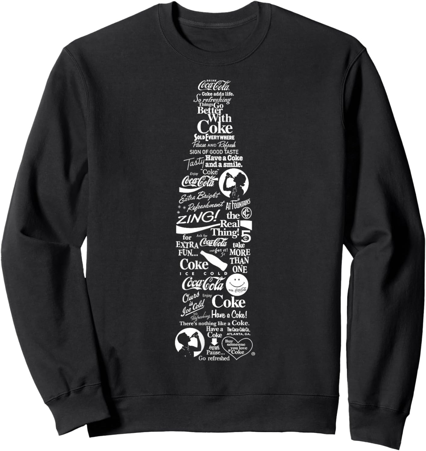 Coca-Cola Bottle Logos Fill Sweatshirt - Sweatshirt | Black