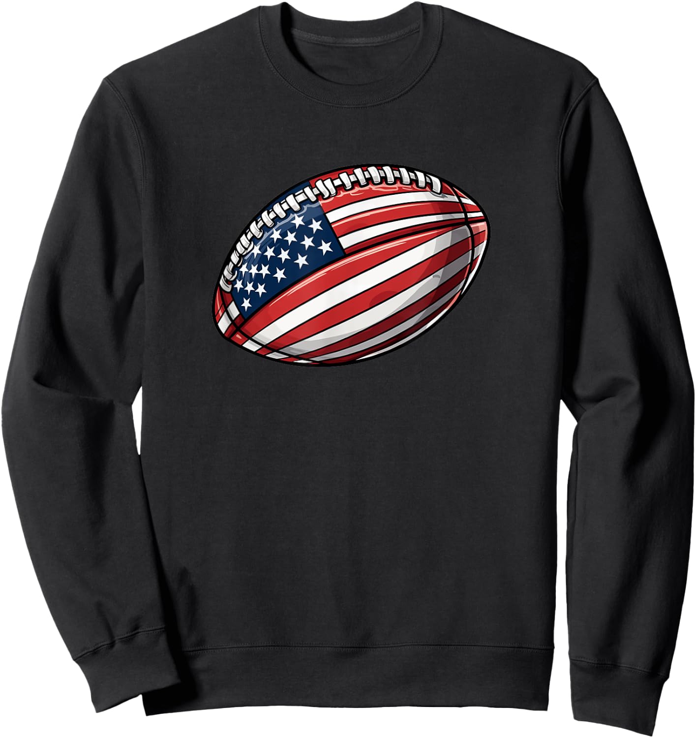 American Football 4th July American Flag Patriotic Football Sweatshirt - Sweatshirt | Black