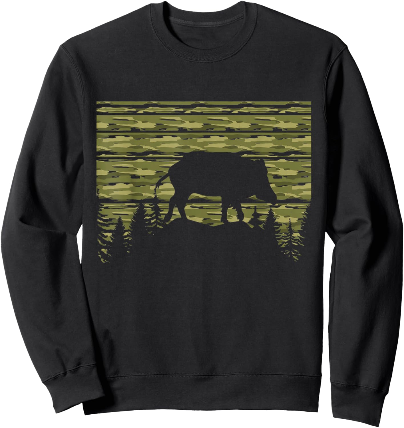 American Hog Hunter for Hog with Camouflage pattern Sweatshirt - Sweatshirt | Black