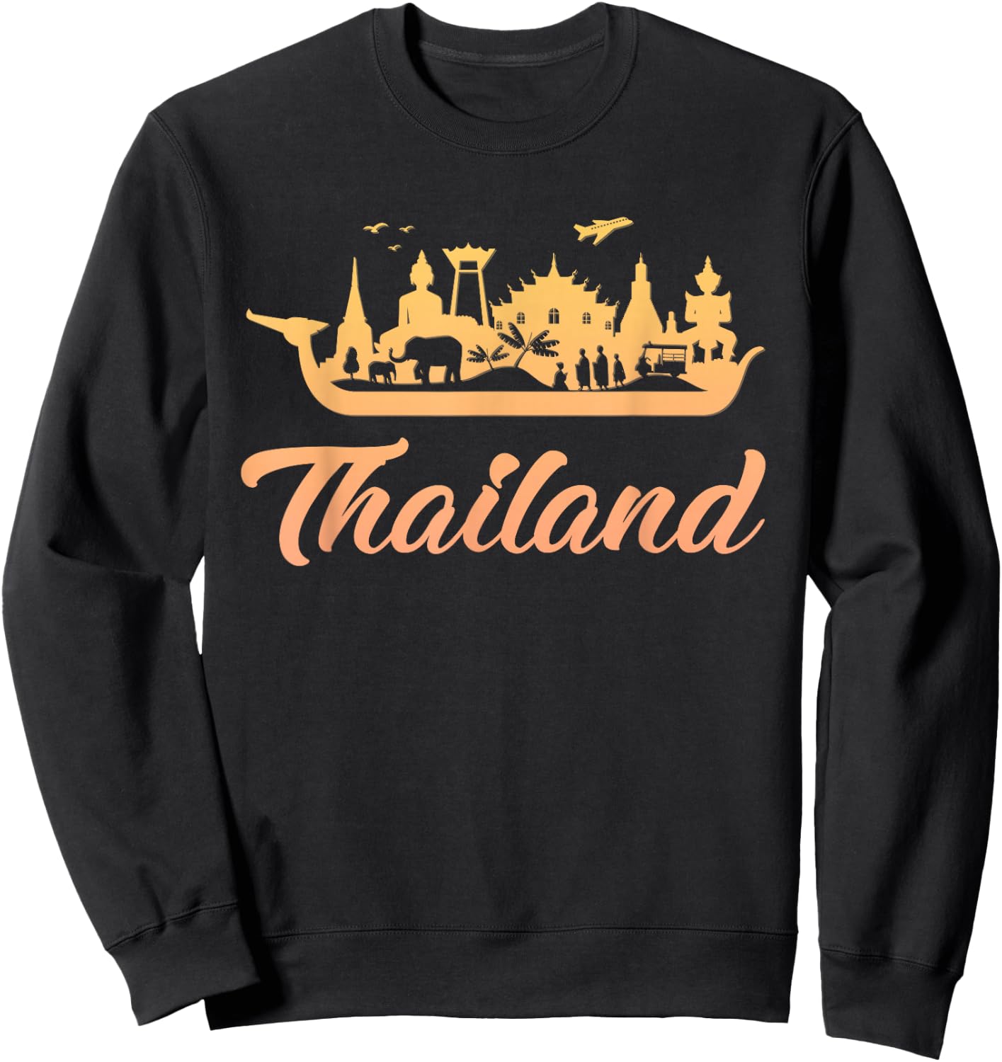 Thailand | Travel Vacation | Elephant Thailand Sweatshirt - Sweatshirt | Black